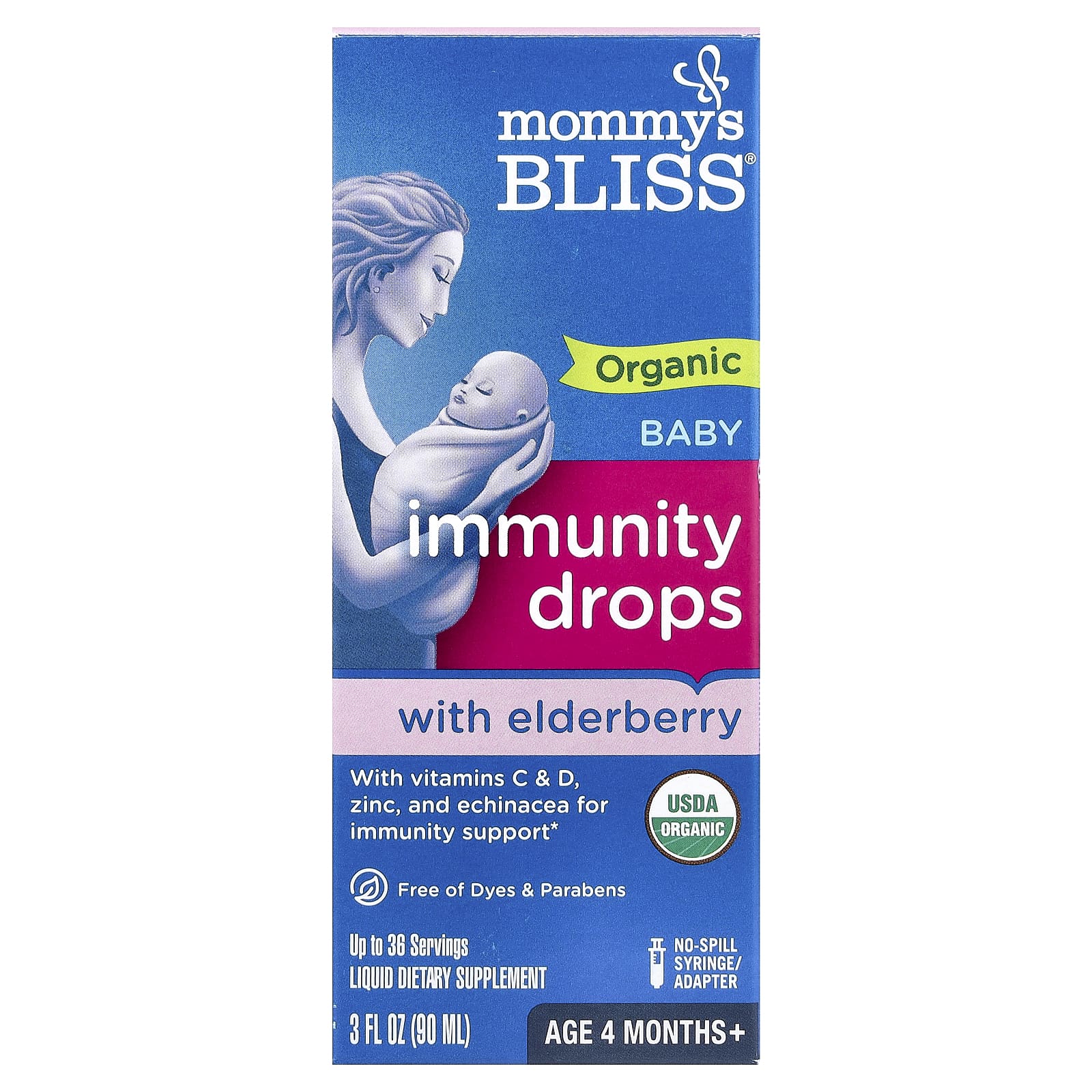 Mommy's Bliss, Organic Baby Elderberry Drops, Age 4 Months+, 3 fl oz (90 ml) - Image 1