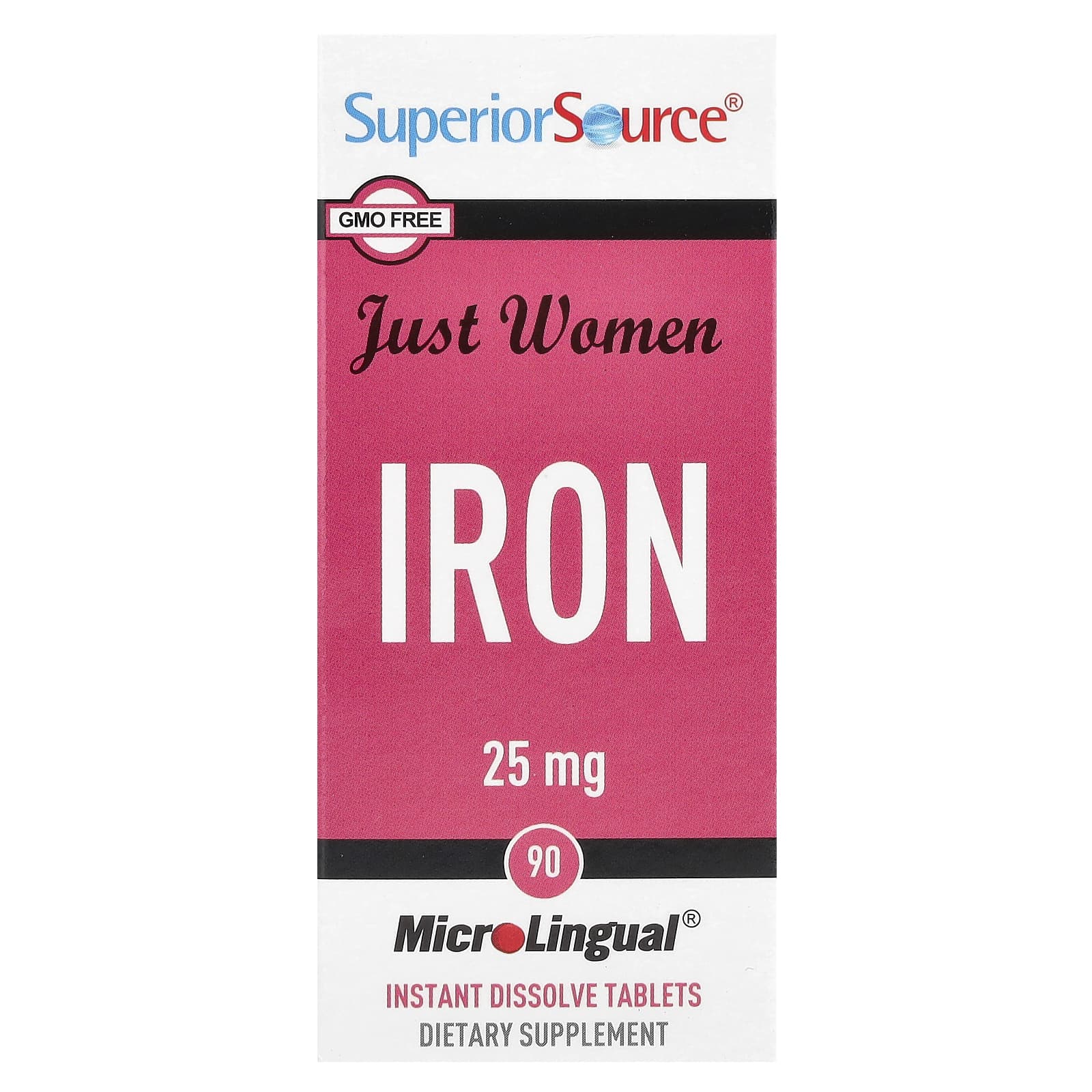 Superior Source, Just Women, Iron, 25 mg, 90 MicroLingual® Instant Dissolve Tablets - Image 1