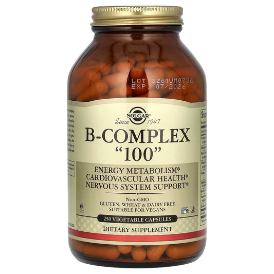 Solgar, B-Complex "100", 250 Vegetable Capsules - Image 1