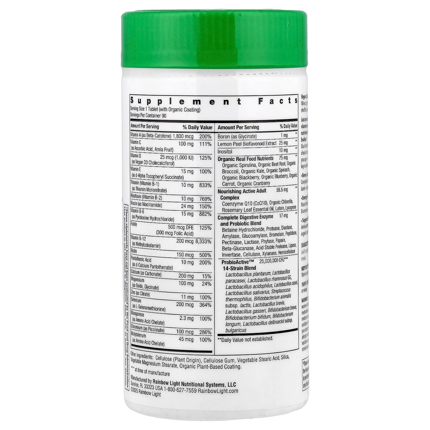 Rainbow Light, Active Adult 50+™ With CoQ10 + Real Food Nutrients, 90 Tablets - Image 2