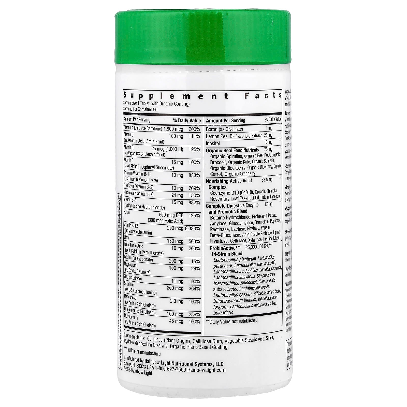 Rainbow Light, Active Adult 50+™ With CoQ10 + Real Food Nutrients, 90 Tablets - Image 2