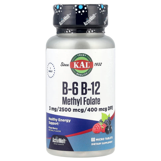 Boost Energy & Vitality with KAL B-6 B-12 Methyl Folate - Image 1