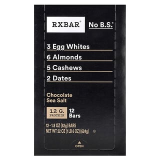 RXBAR Chocolate Sea Salt Protein Bars, 12 Count, Gluten-Free