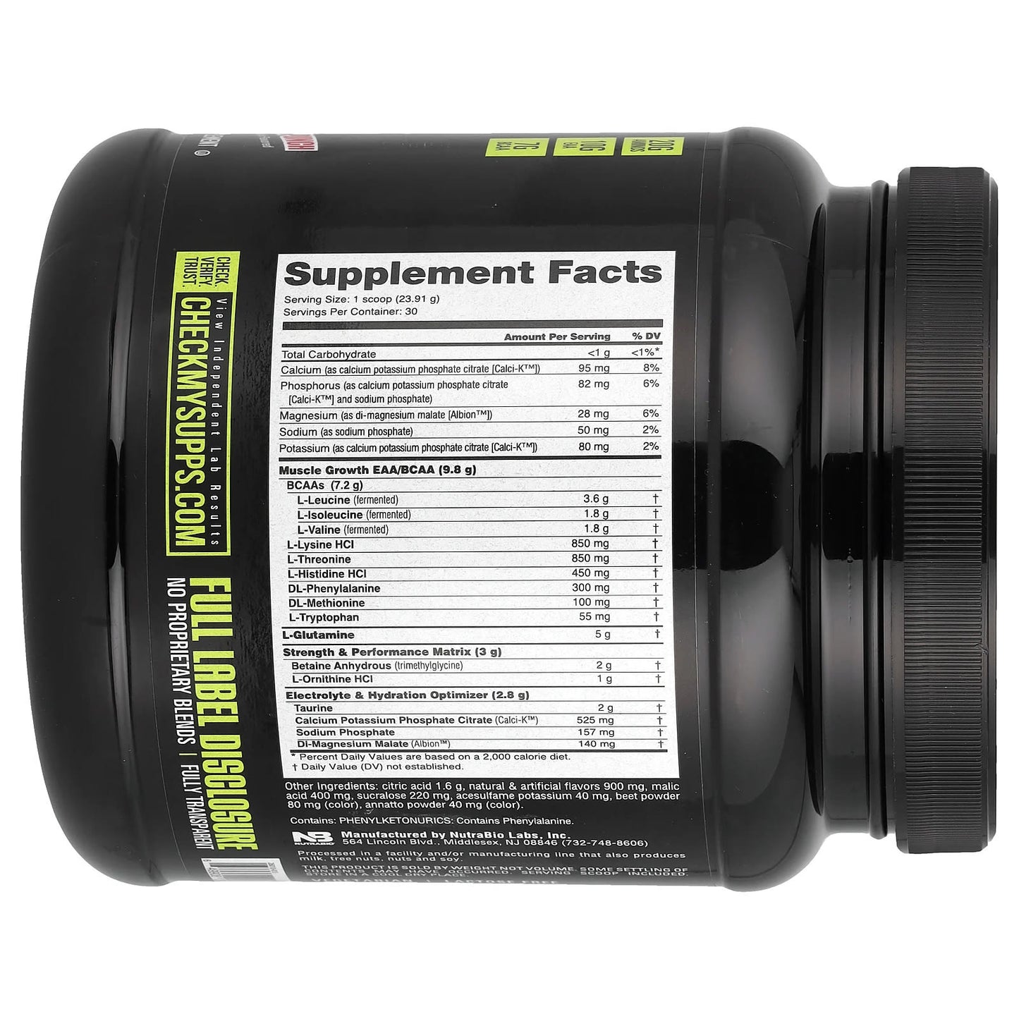 NutraBio, Intra Blast, Intra Workout Amino Fuel, Tropical Fruit Punch, 1.6 lb (717 g) - Image 2