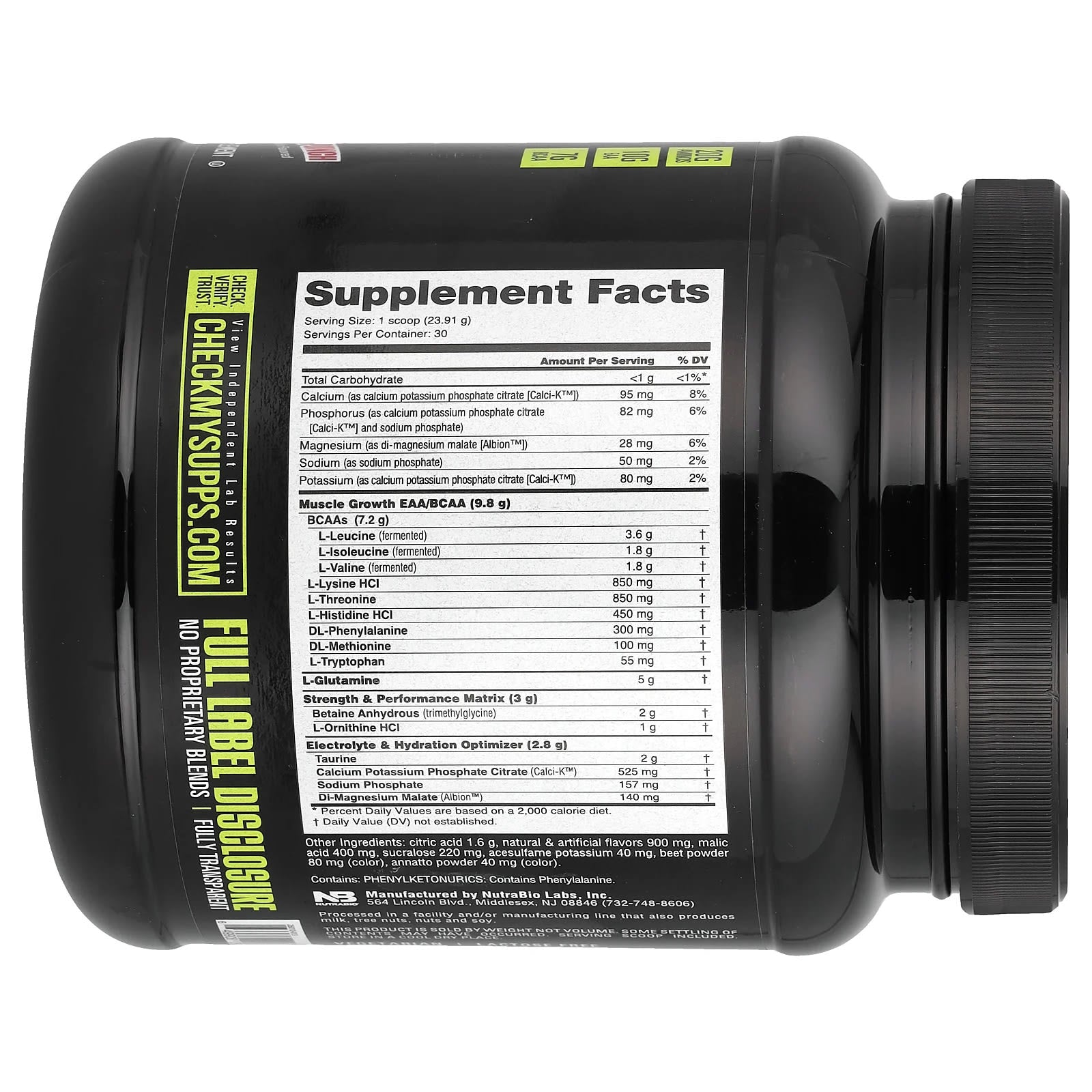 NutraBio, Intra Blast, Intra Workout Amino Fuel, Tropical Fruit Punch, 1.6 lb (717 g) - Image 2