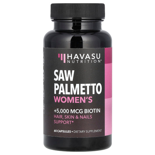 Saw Palmetto Hair Loss Supplement with Biotin - 60 Vegan Capsules - Image 1