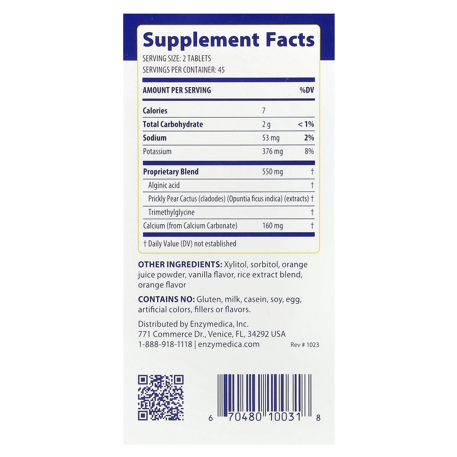 Natural Heartburn Relief - Enzymedica's Orange Vanilla, 90 Tablets - Image 2