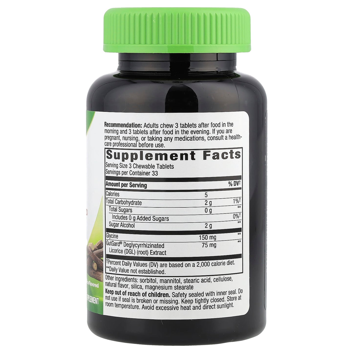 Nature's Way, DGL, Deglycyrrhizinated Licorice Extract, 100 Chewable Tablets - Image 2