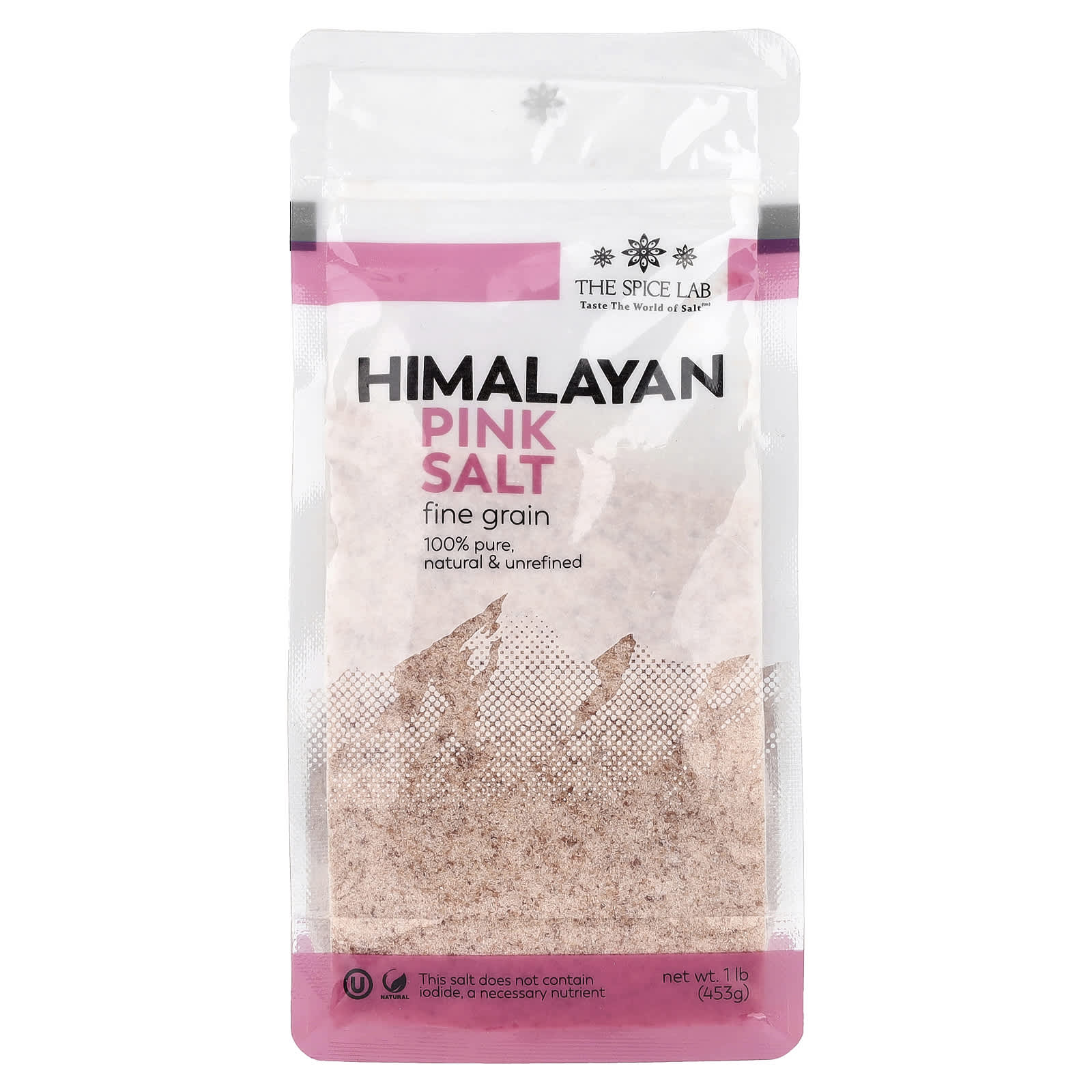 The Spice Lab, Himalayan Pink Salt, Fine Grain, 1 lb (453 g) - Image 1