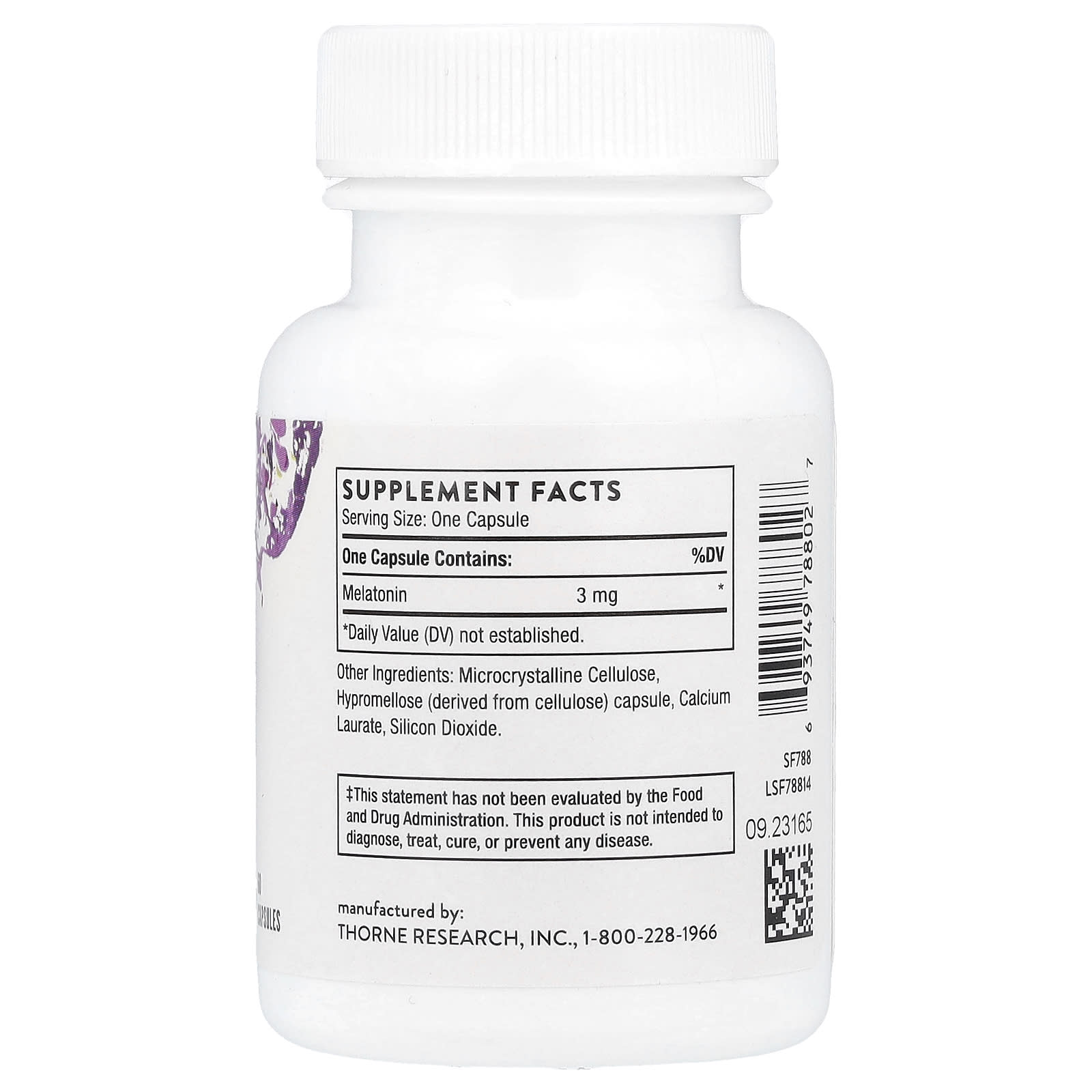 Thorne, Melaton-3™, 60 Capsules (3 mg per Capsule)