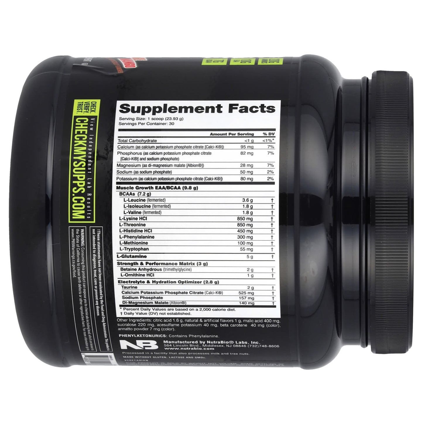 NutraBio, Intra Blast, Intra Workout Amino Fuel, Orange Mango, 1.6 lb (718 g) - Image 2