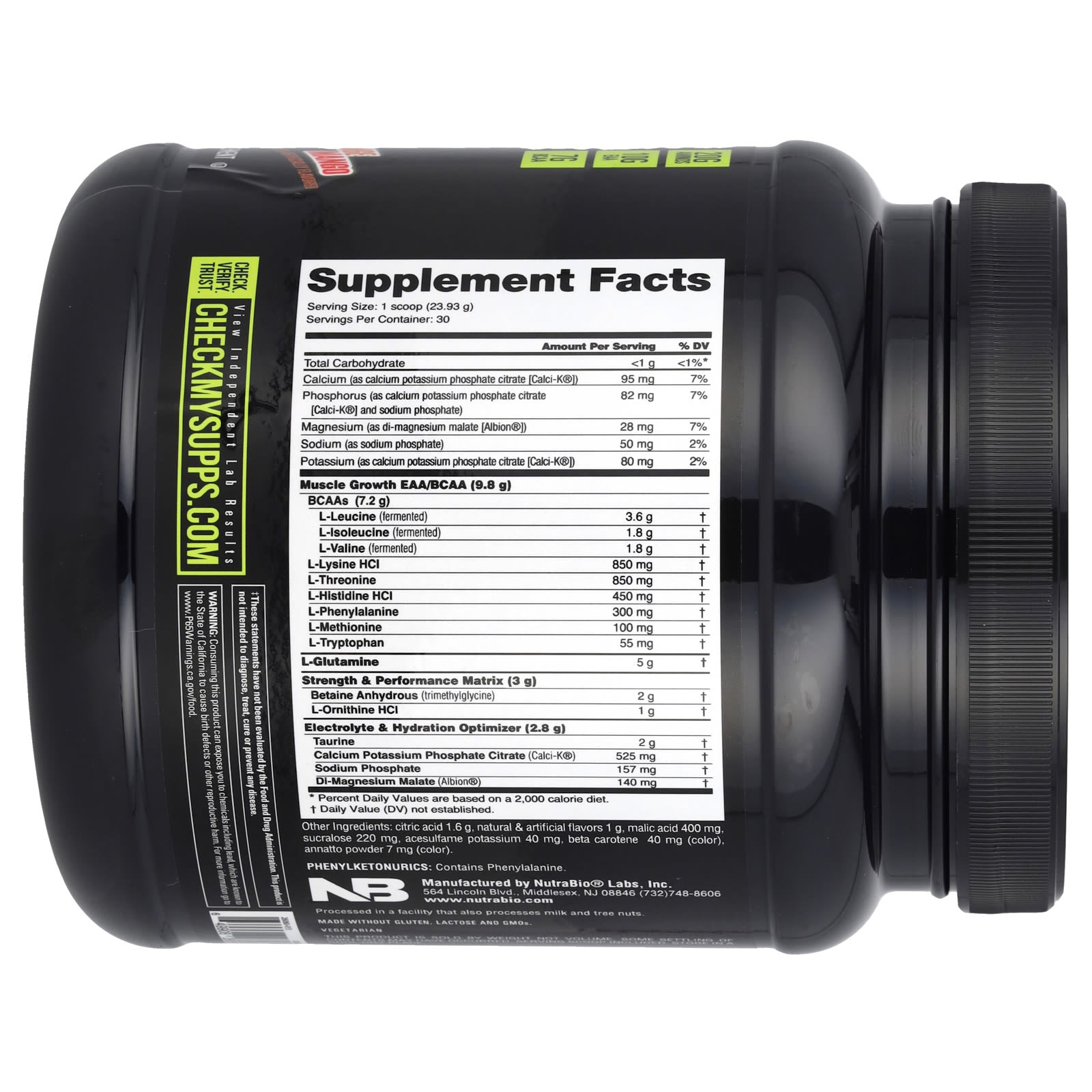 NutraBio, Intra Blast, Intra Workout Amino Fuel, Orange Mango, 1.6 lb (718 g) - Image 2