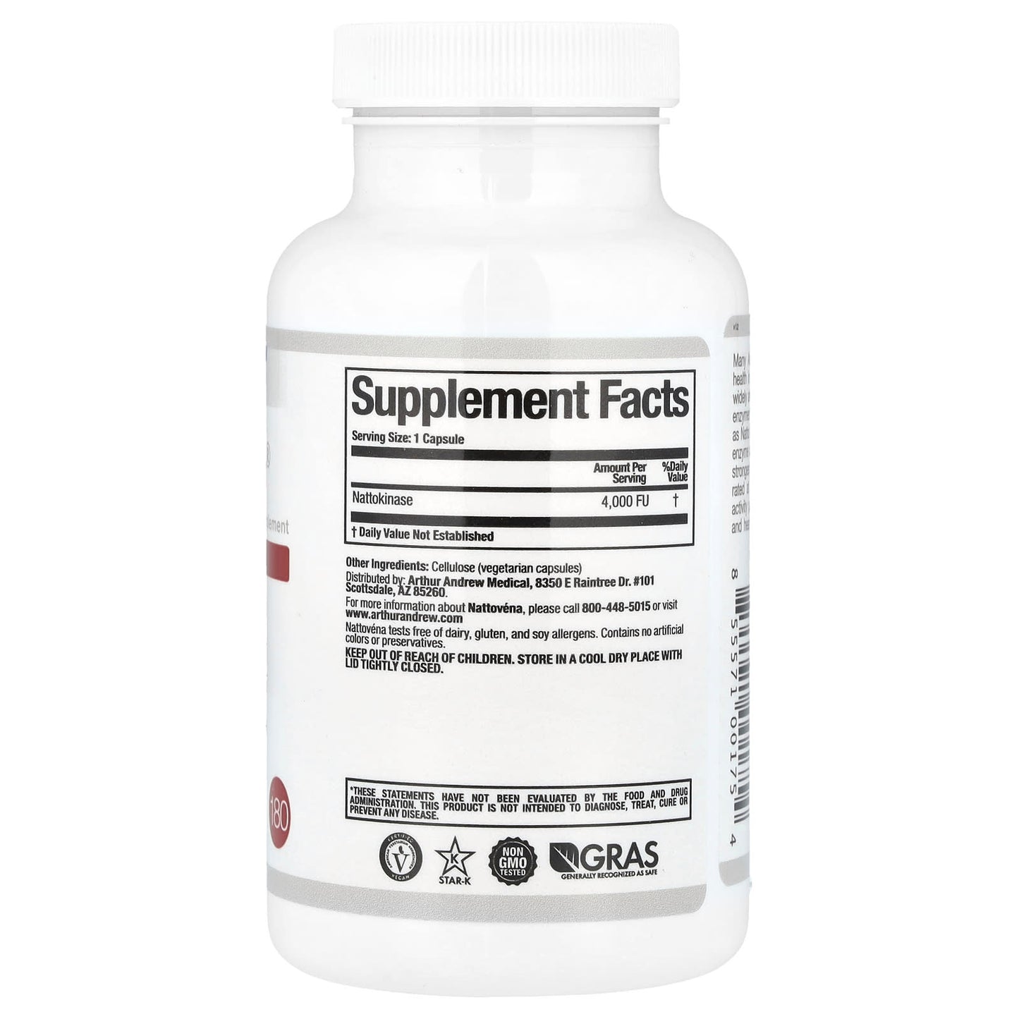 Nattokinase Supplement for Heart Health - 180 Capsules - Image 2