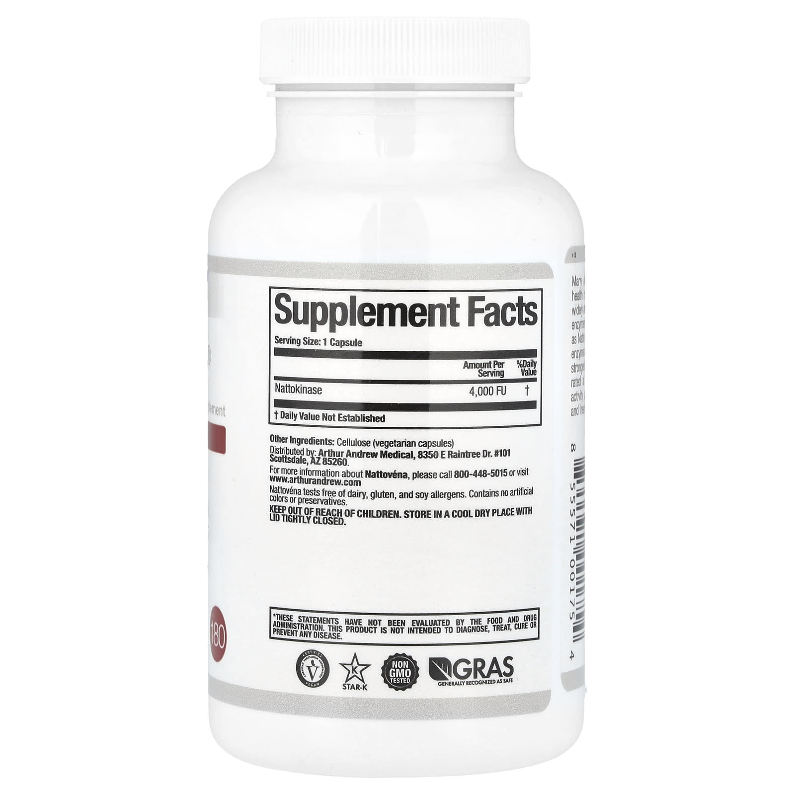 Nattokinase Supplement for Heart Health - 180 Capsules - Image 2