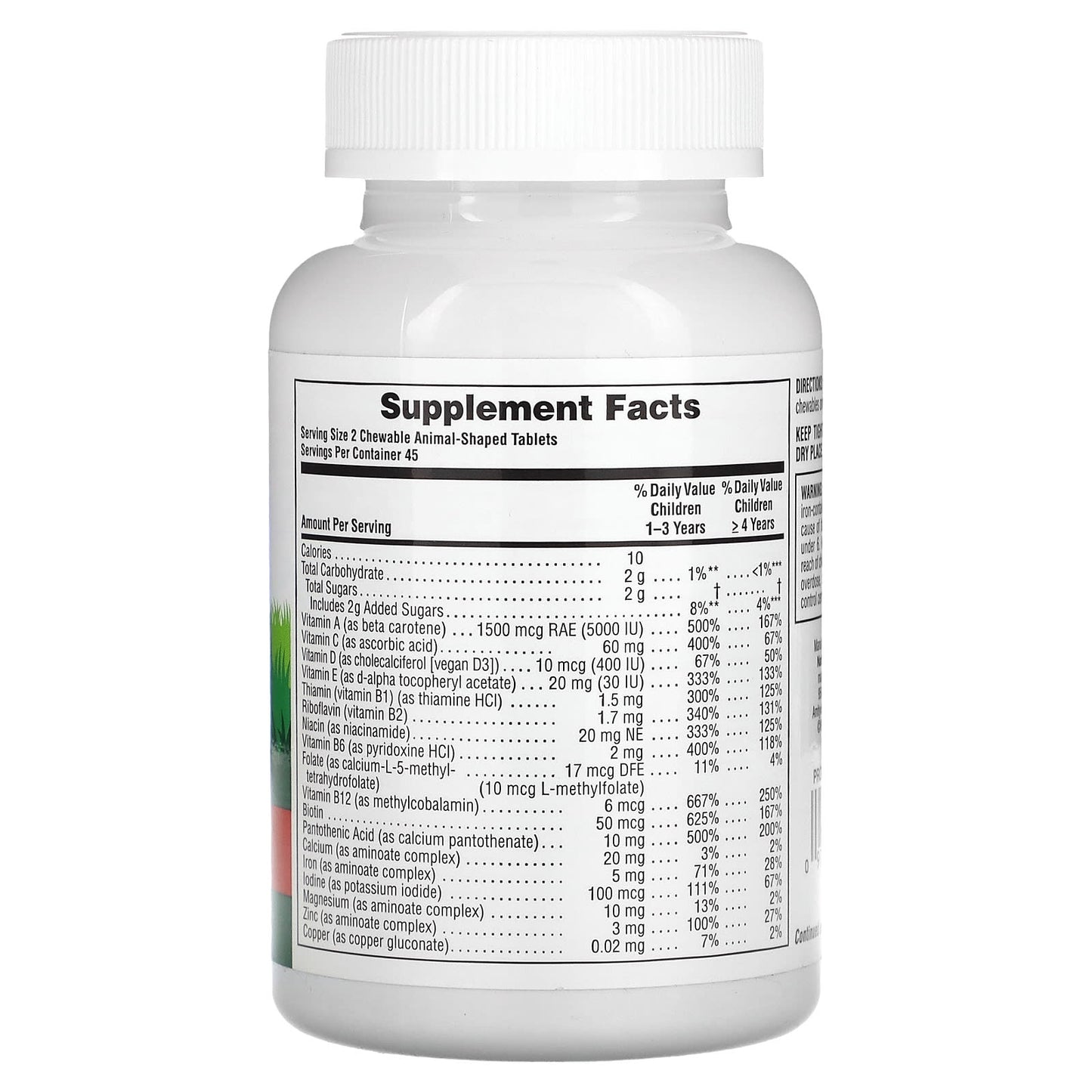 NaturesPlus, Animal Parade, Children's Chewable Multivitamin Supplement, Cherry, 90 Animal-Shaped Tablets - Image 2