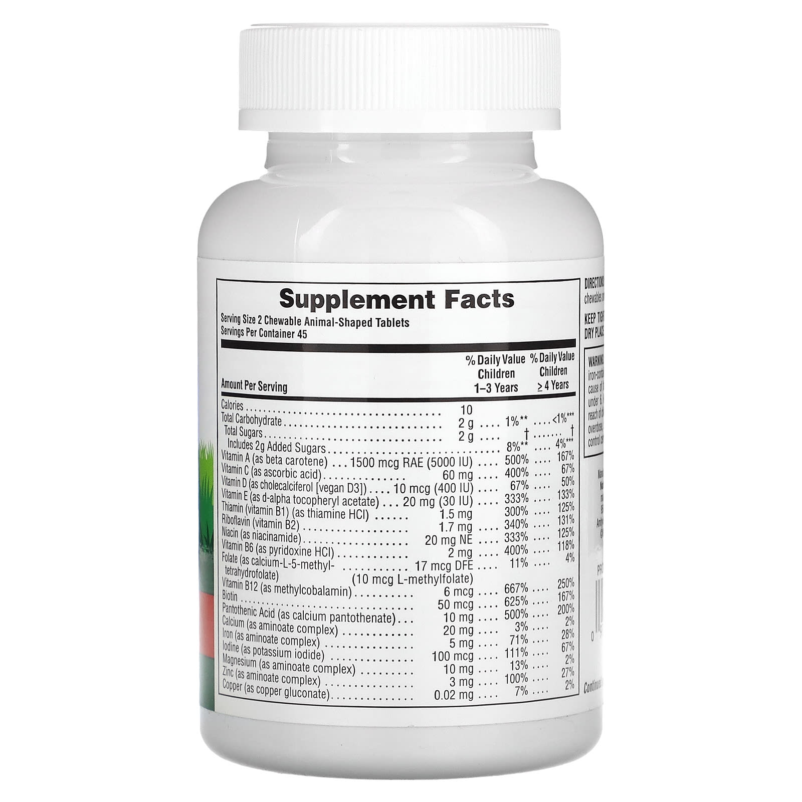 NaturesPlus, Animal Parade, Children's Chewable Multivitamin Supplement, Cherry, 90 Animal-Shaped Tablets - Image 2