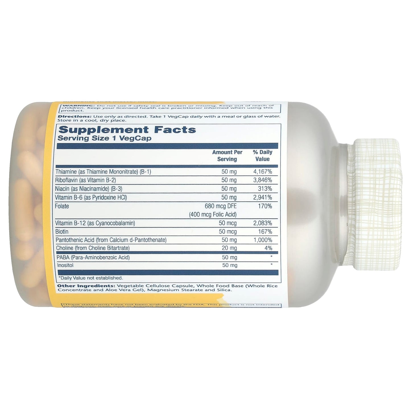 Solaray, Vitamin B-Complex, 50 mg, 250 VegCaps - Image 2
