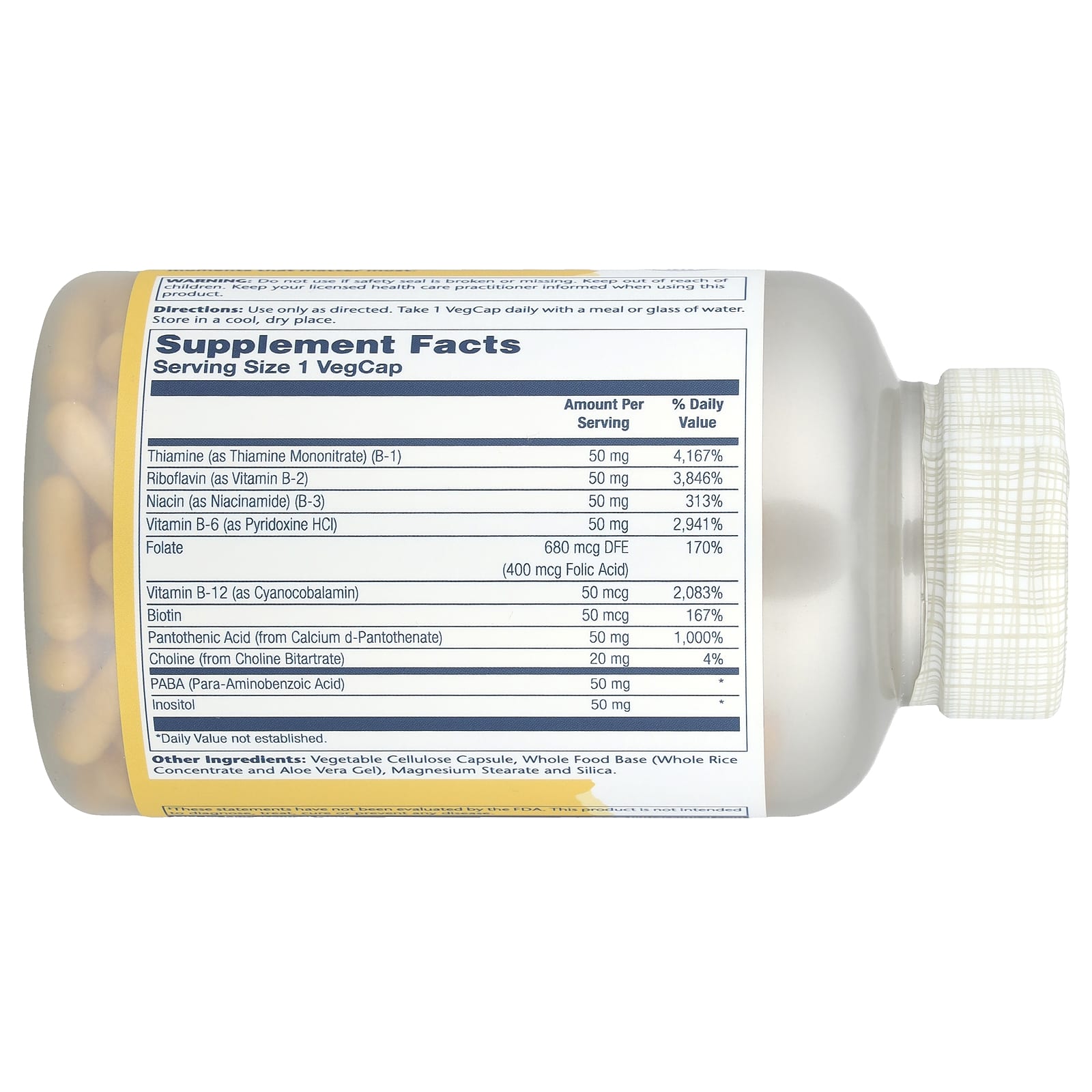 Solaray, Vitamin B-Complex, 50 mg, 250 VegCaps - Image 2