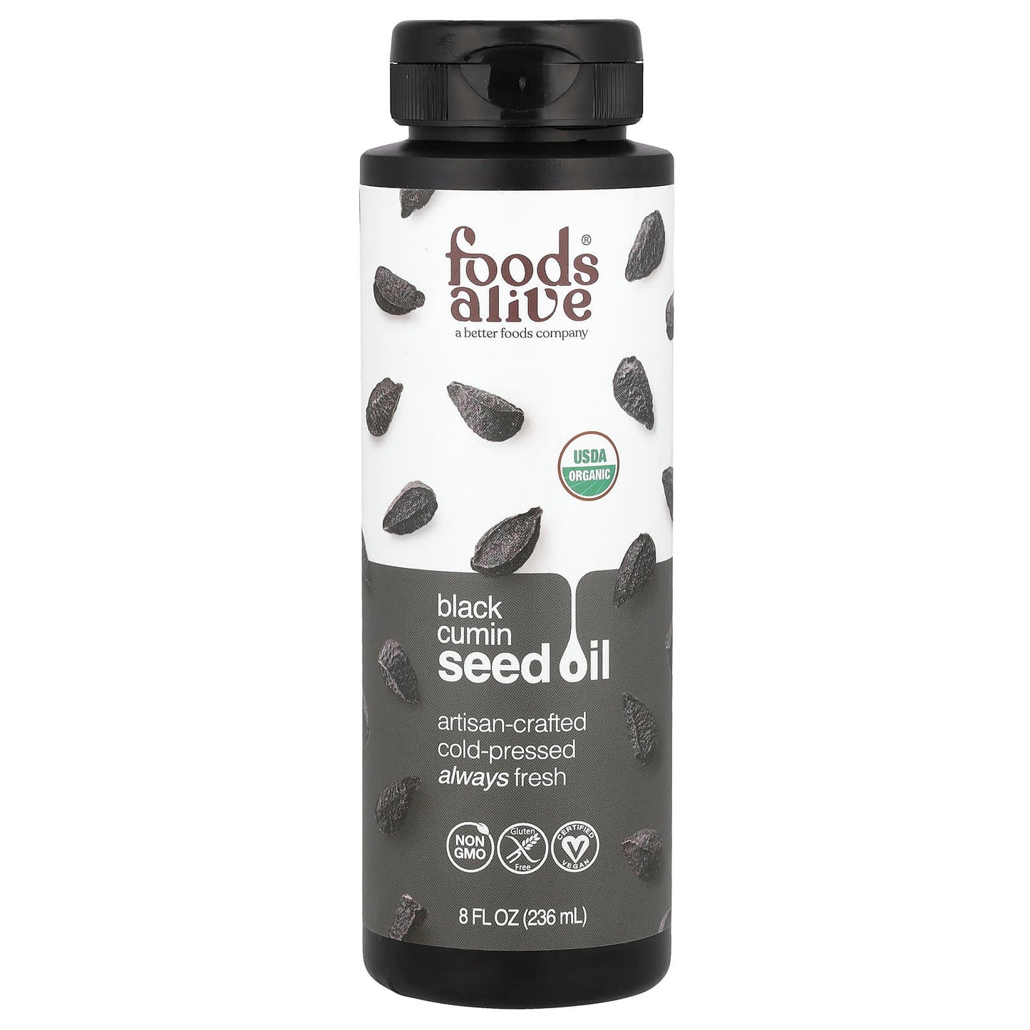 Organic Black Cumin Seed Oil by Foods Alive - Cold-Pressed & Vegan - Image 1
