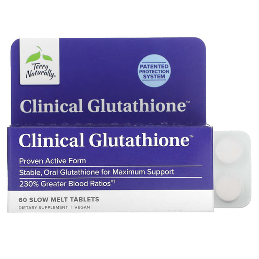 Terry Naturally, Clinical Glutathione, 60 Slow Melt Tablets (150 mg per Tablet) - Image 1