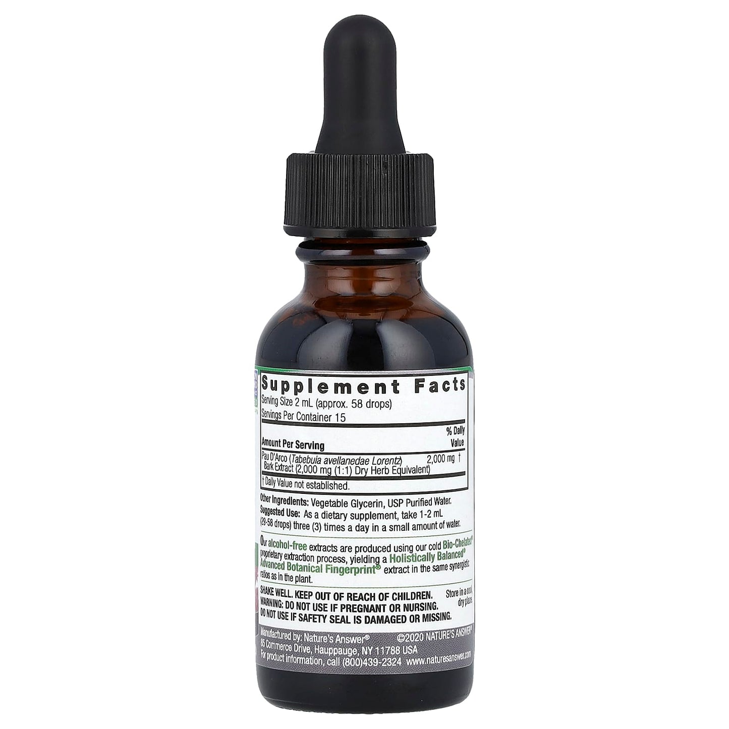 Nature's Answer, Pau D' Arco Bark, Alcohol-Free, 2,000 mg, 1 fl oz (30 ml) - Image 2