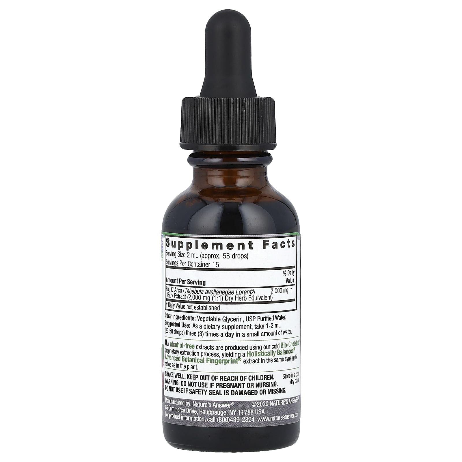Nature's Answer, Pau D' Arco Bark, Alcohol-Free, 2,000 mg, 1 fl oz (30 ml) - Image 2