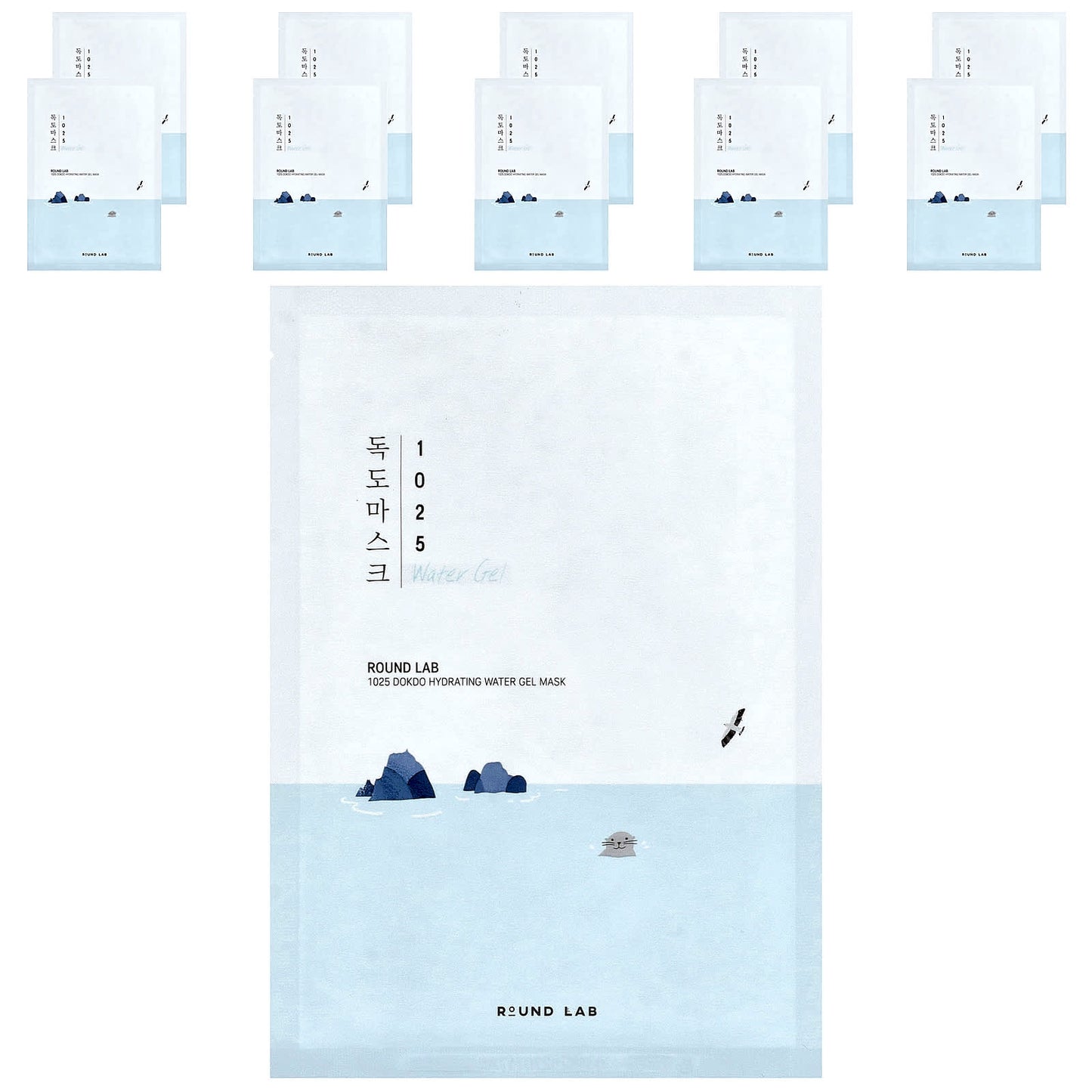 Round Lab, 1025 Dokdo Hydrating Water Gel Beauty Mask, 10 Sheets, 1.01 fl oz (30 ml) Each - Image 1
