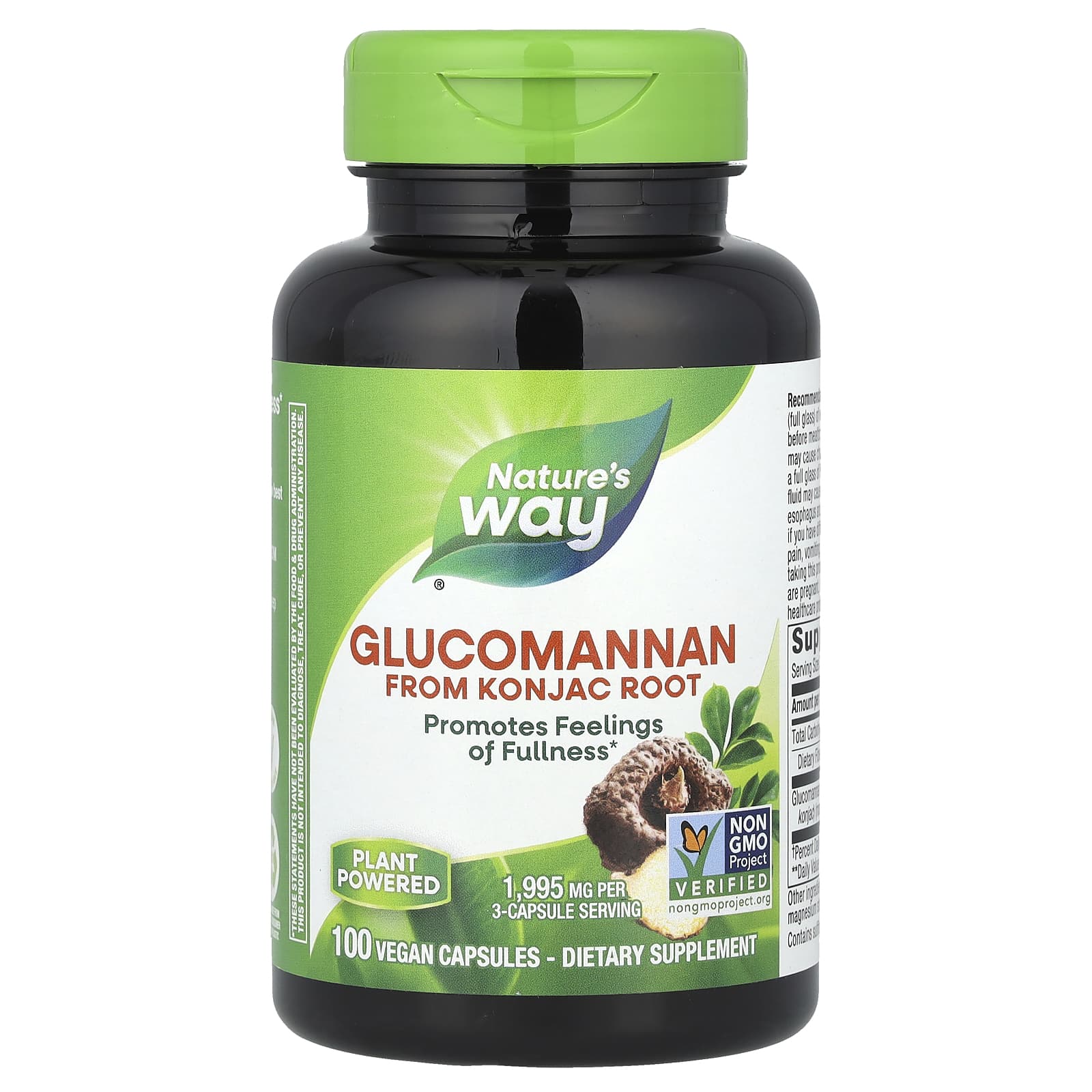 Nature's Way, Glucomannan from Konjac Root, 100 Vegan Capsules (665 mg per Capsule) - Image 1
