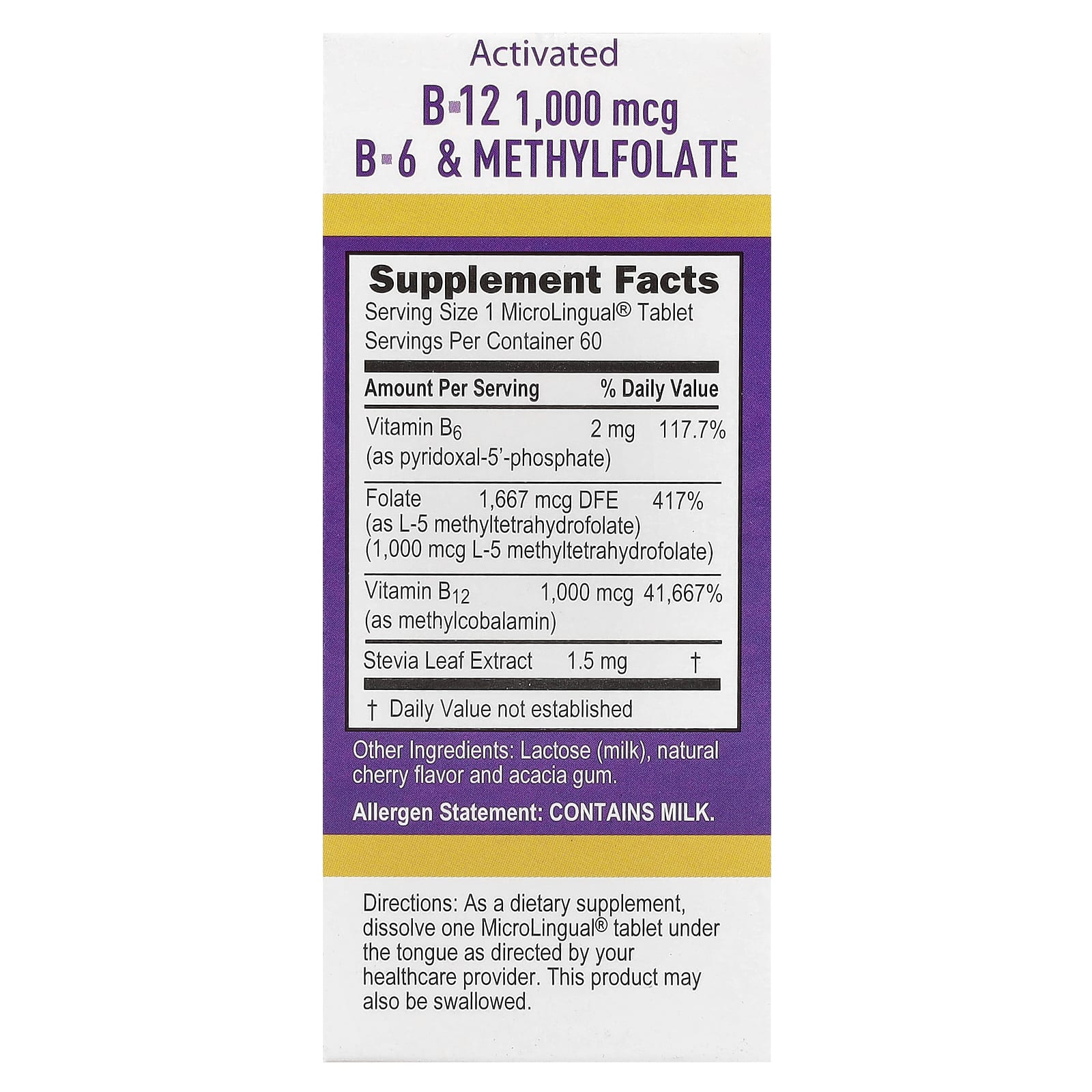 Superior Source, Activated B-12, Methylcobalamin, B-6 (P-5-P) & Methylfolate, 60 MicroLingual® Instant Dissolve Tablets - Image 2
