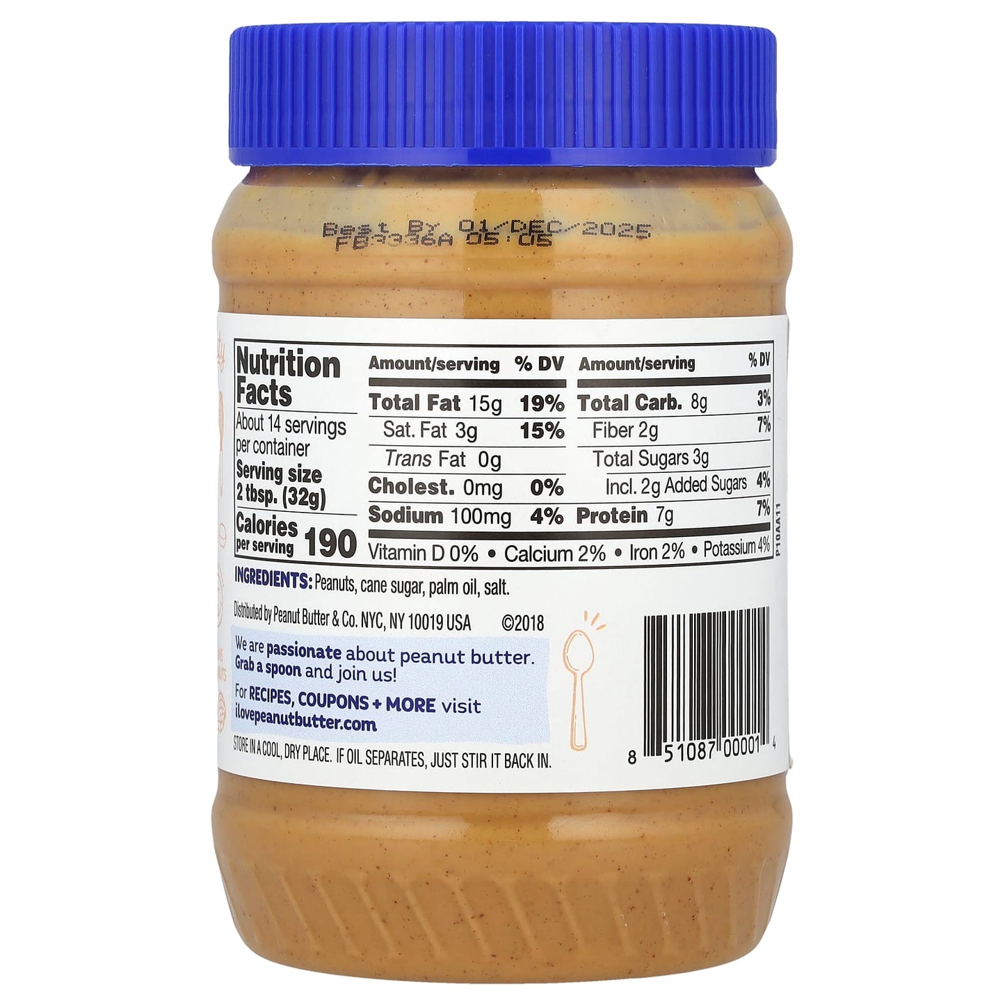 Peanut Butter & Co., Peanut Butter Spread, Smooth Operator, 16 oz (454 g) - Image 2