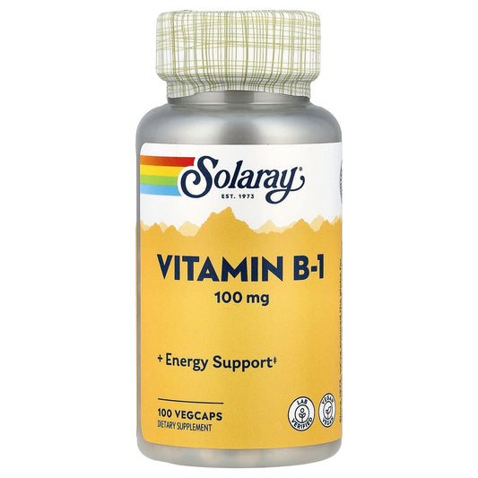 Solaray, Vitamin B-1, 100 mg, 100 VegCaps - Image 1