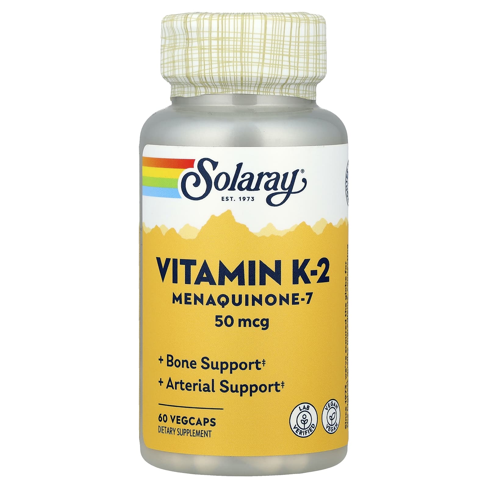 Solaray, Vitamin K-2 Menaquinone-7, 50 mcg, 60 VegCaps - Image 1