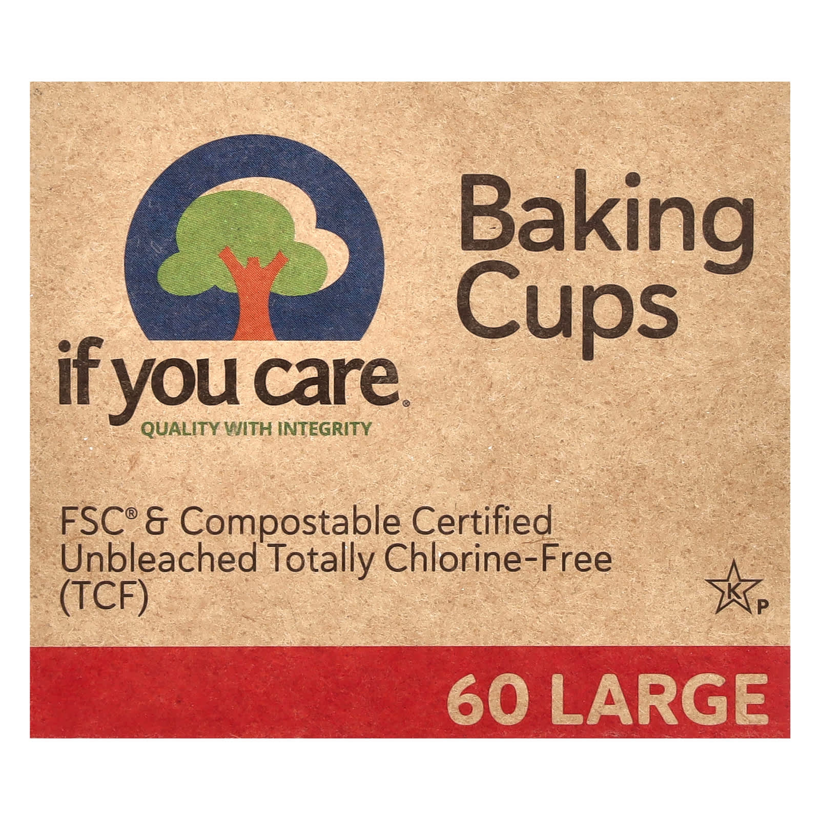 Eco-Friendly Baking Cups, Large, 60 Count, FSC Certified - Image 1