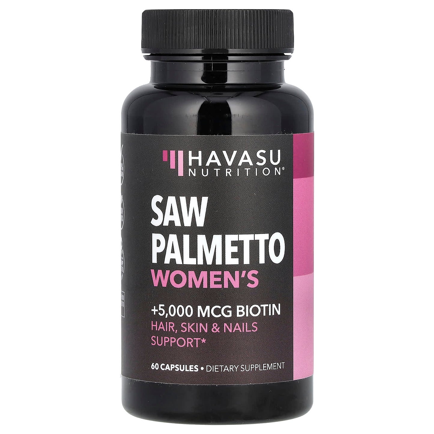 Saw Palmetto Hair Loss Supplement with Biotin - 60 Vegan Capsules - Image 1