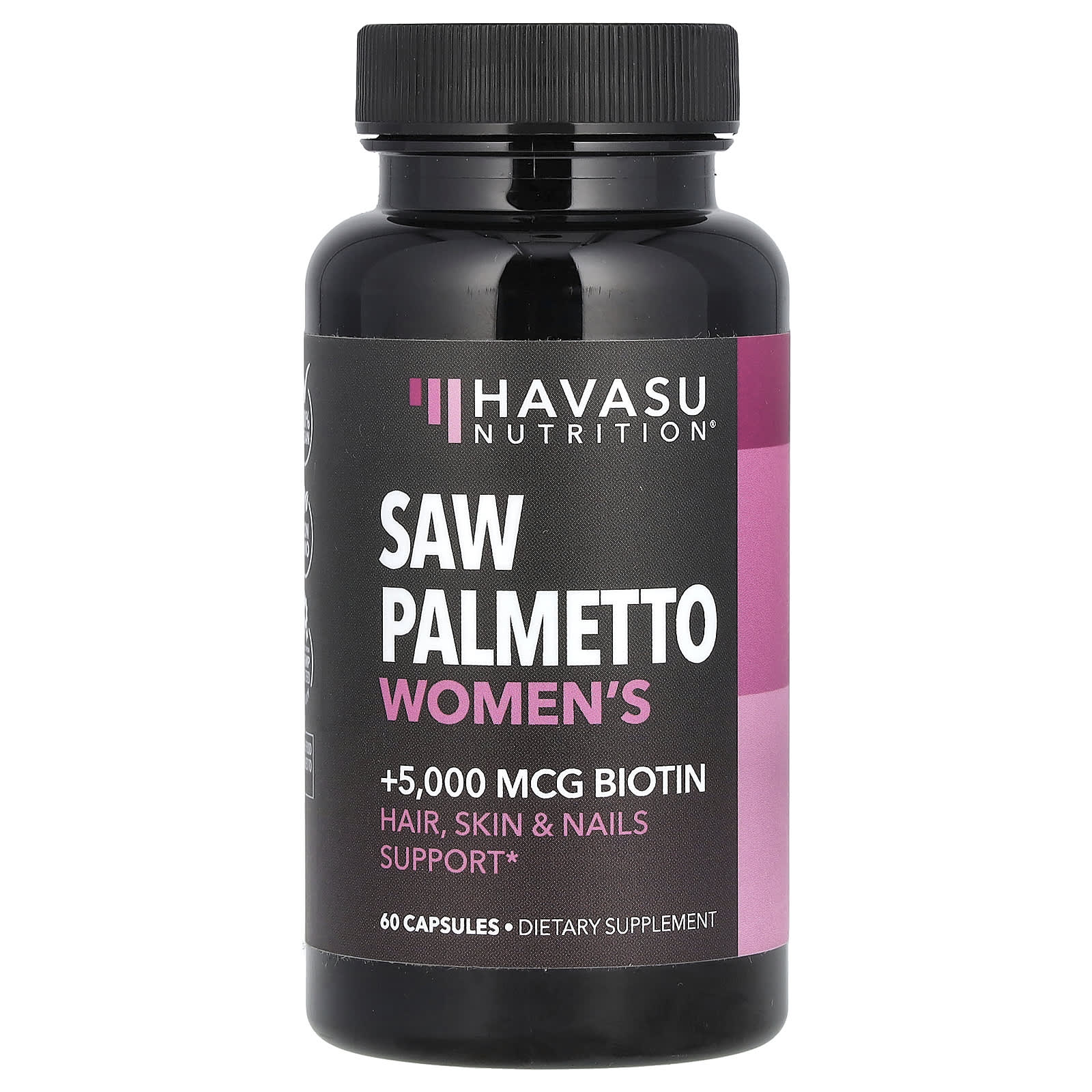 Saw Palmetto Hair Loss Supplement with Biotin - 60 Vegan Capsules - Image 1
