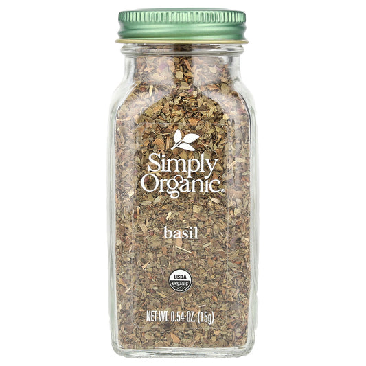 Simply Organic, Basil, 0.54 oz (15 g) - Image 1