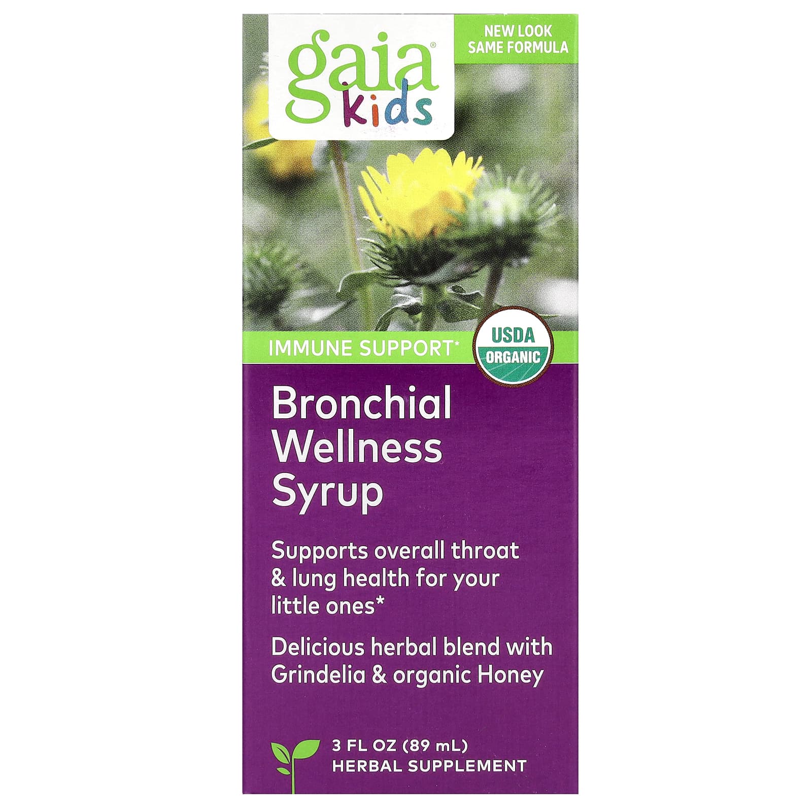 Gaia Herbs Kids Bronchial Wellness Syrup for Healthy Lungs & Throat - Image 1