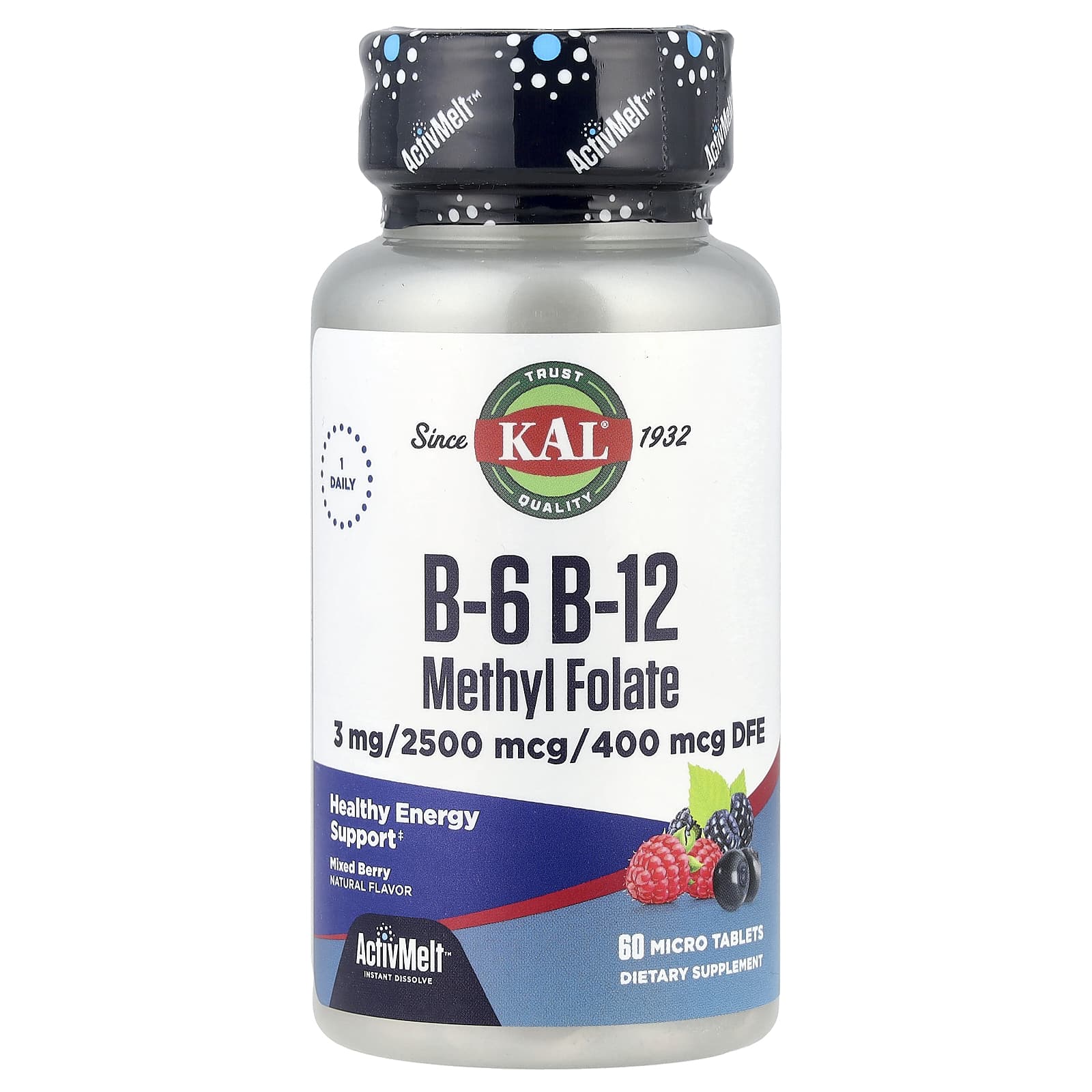 Boost Energy & Vitality with KAL B-6 B-12 Methyl Folate - Image 1