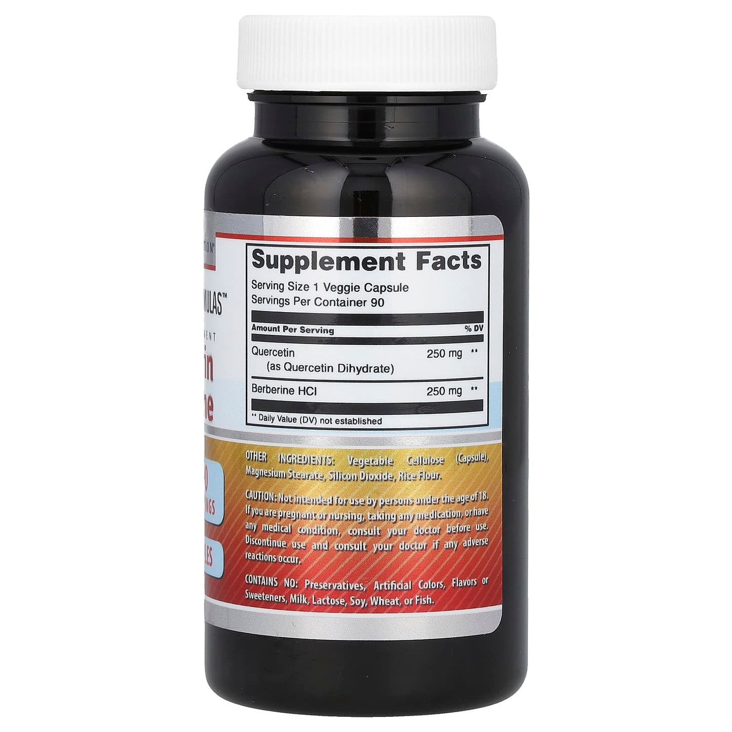 Quercetin Berberine Dietary Supplement, 90 Veg Capsules, Amazing Nutrition - Image 2