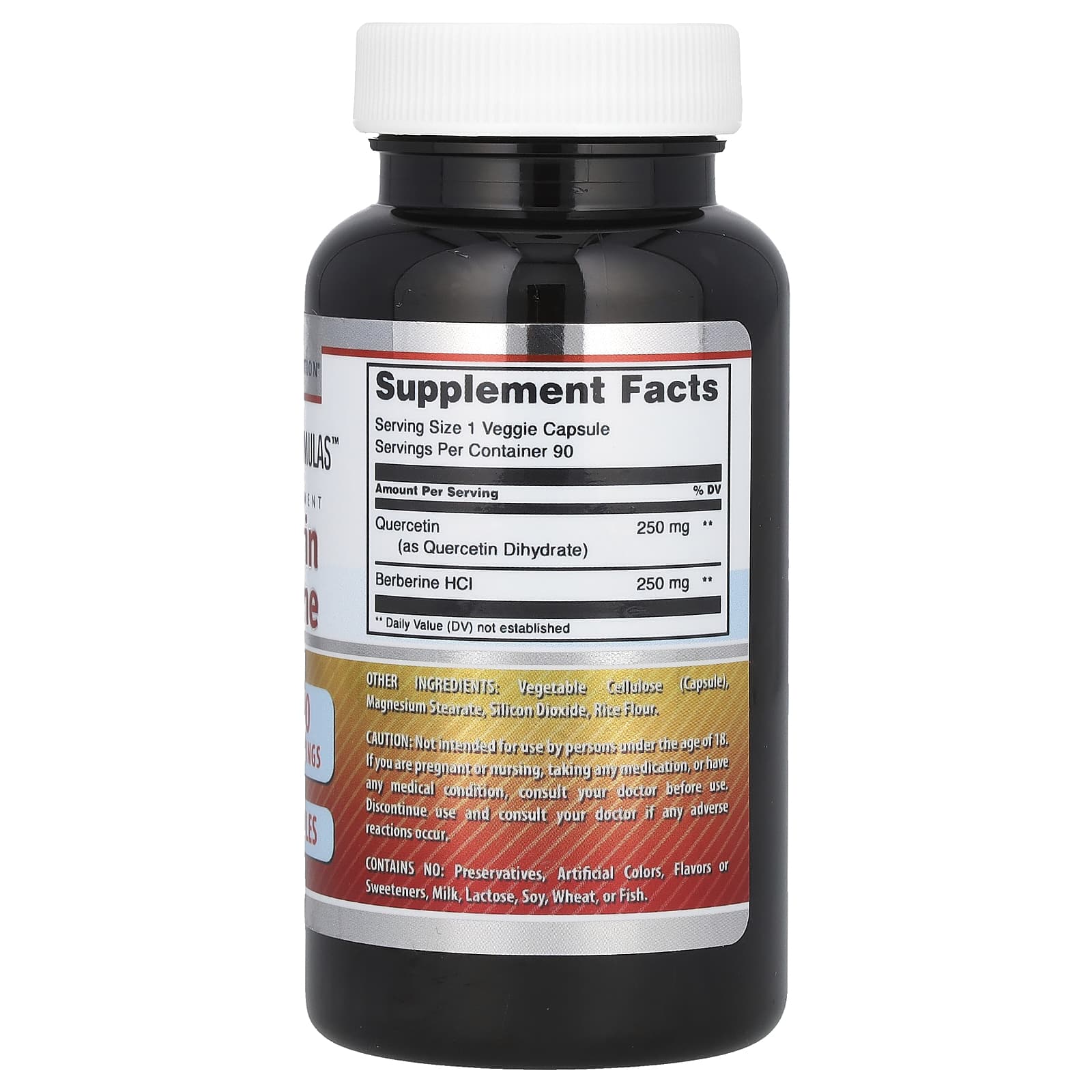 Quercetin Berberine Dietary Supplement, 90 Veg Capsules, Amazing Nutrition - Image 2