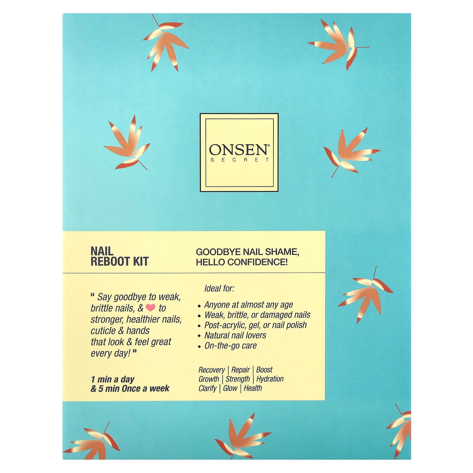 Onsen Secret, Nail Reboot Kit with Nail & Cuticle Conditioner Serum , 7 Piece Kit - Image 2