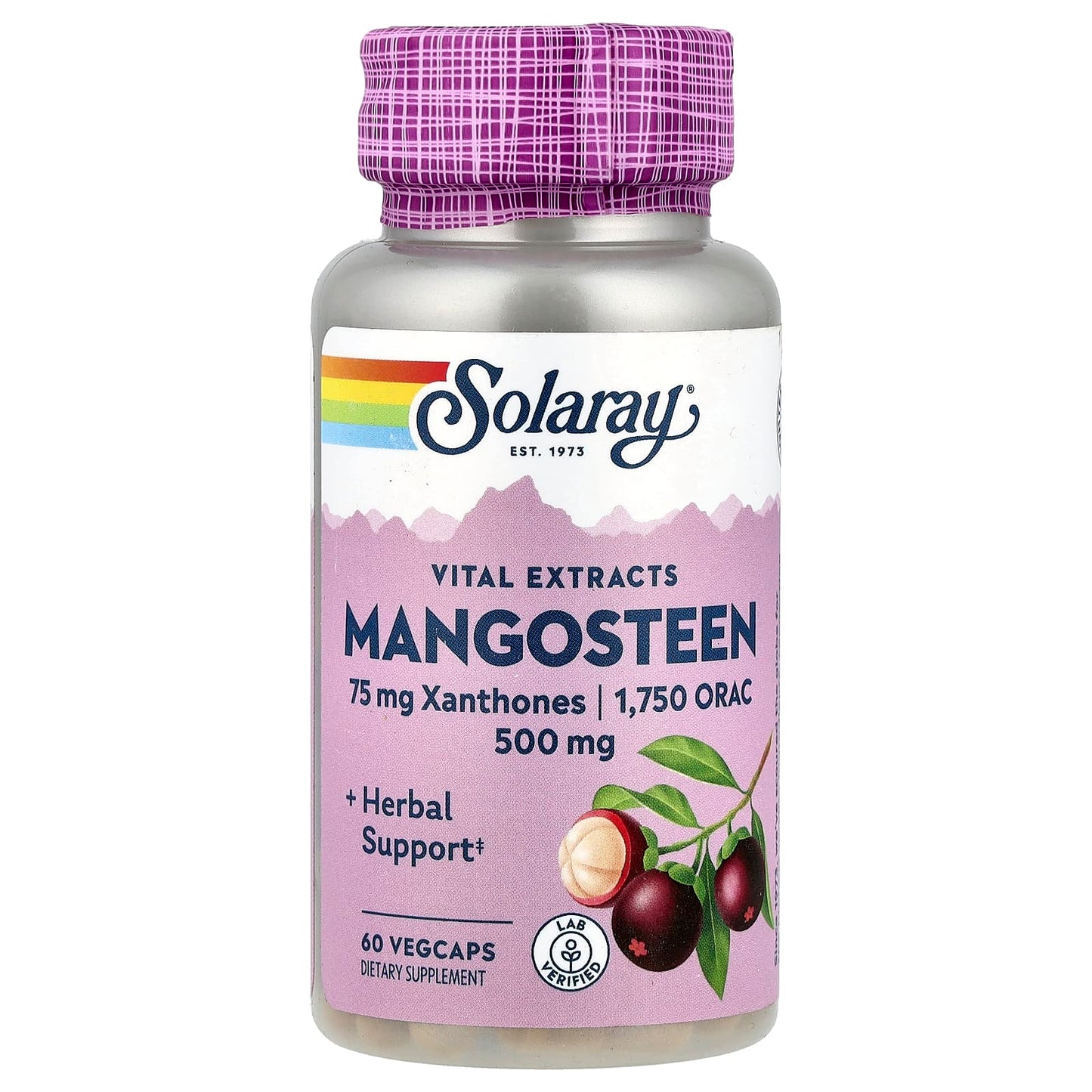 Solaray, Vital Extracts, Mangosteen, 500 mg, 60 VegCaps - Image 1