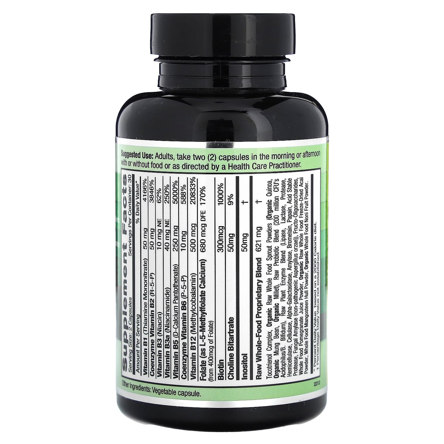 Emerald Laboratories B-Healthy CoEnzymated B Vitamins & Methyl Folate - 60 Veg Caps - Image 2