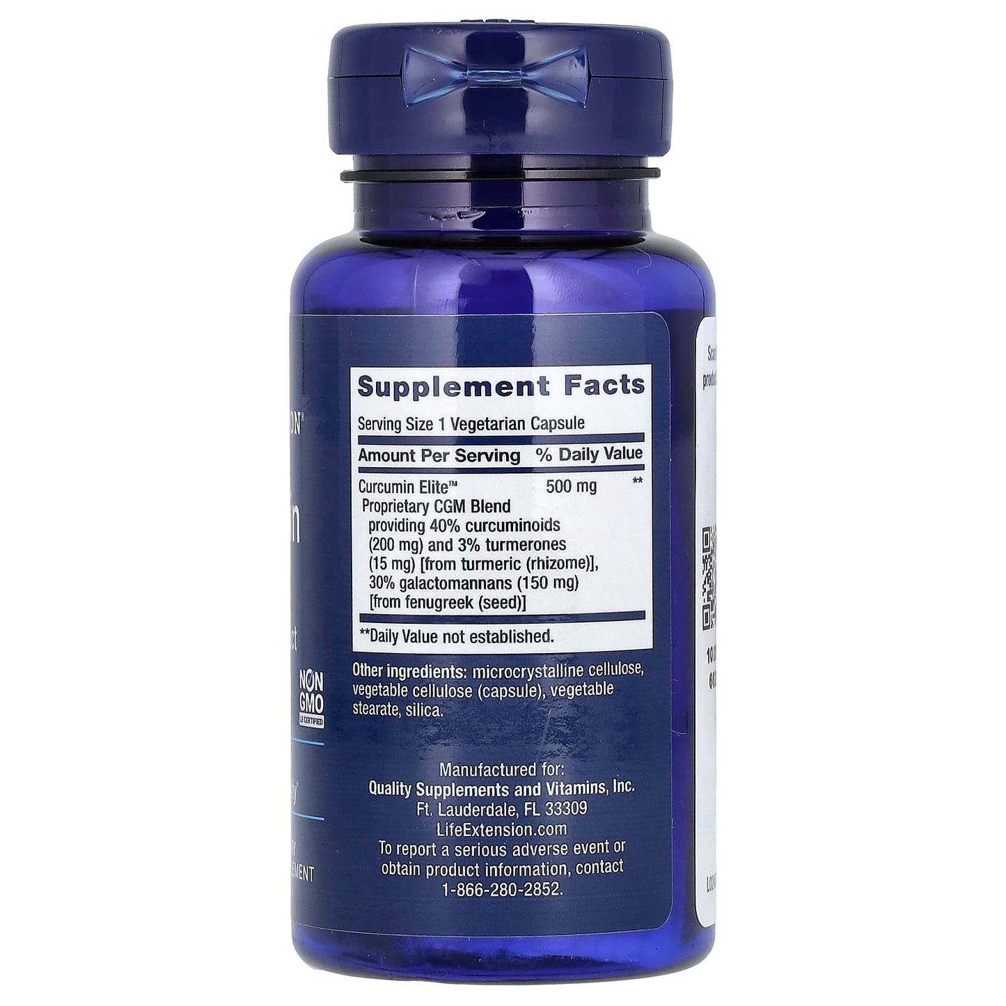 Life Extension, Curcumin Elite, Turmeric Extract, 30 Vegetarian Capsules - Image 2