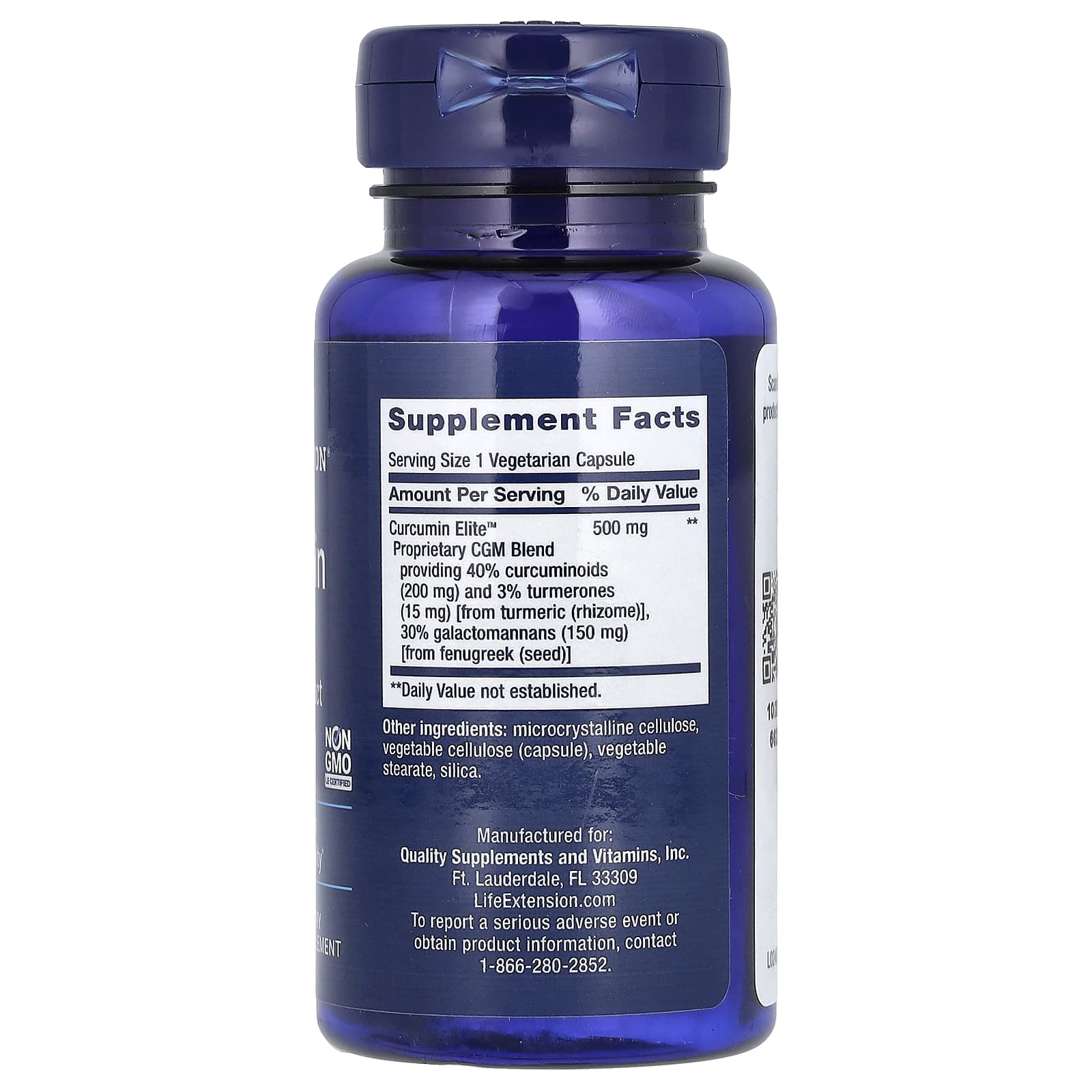 Life Extension, Curcumin Elite, Turmeric Extract, 30 Vegetarian Capsules - Image 2