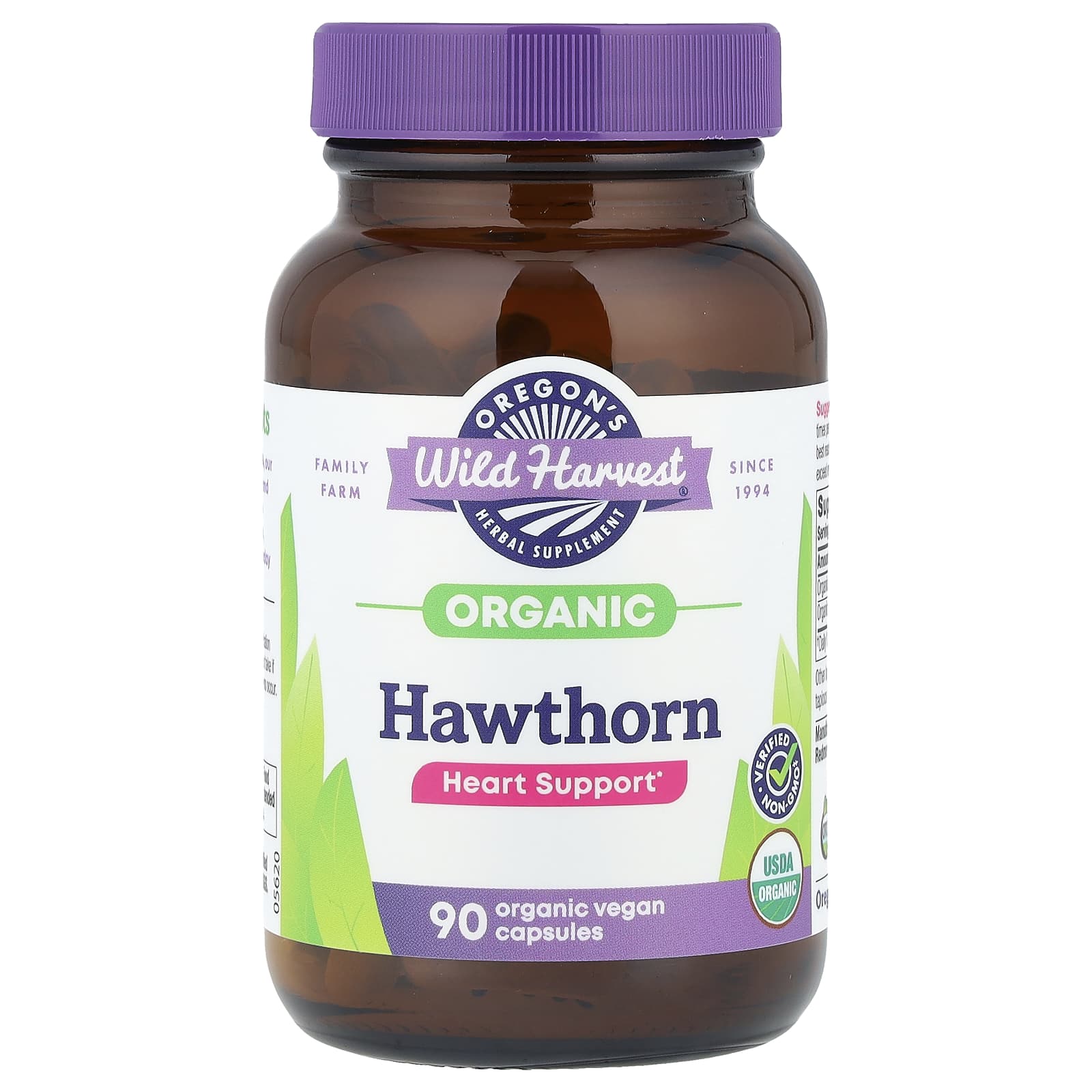 Oregon's Wild Harvest, Organic Hawthorn, 90 Vegan Capsules - Image 1