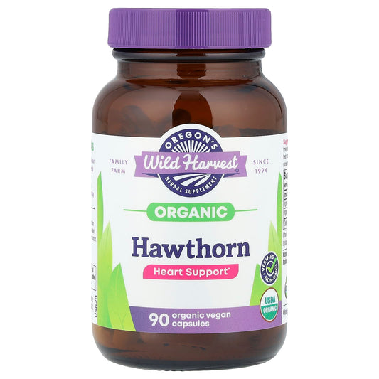 Oregon's Wild Harvest, Organic Hawthorn, 90 Vegan Capsules - Image 1