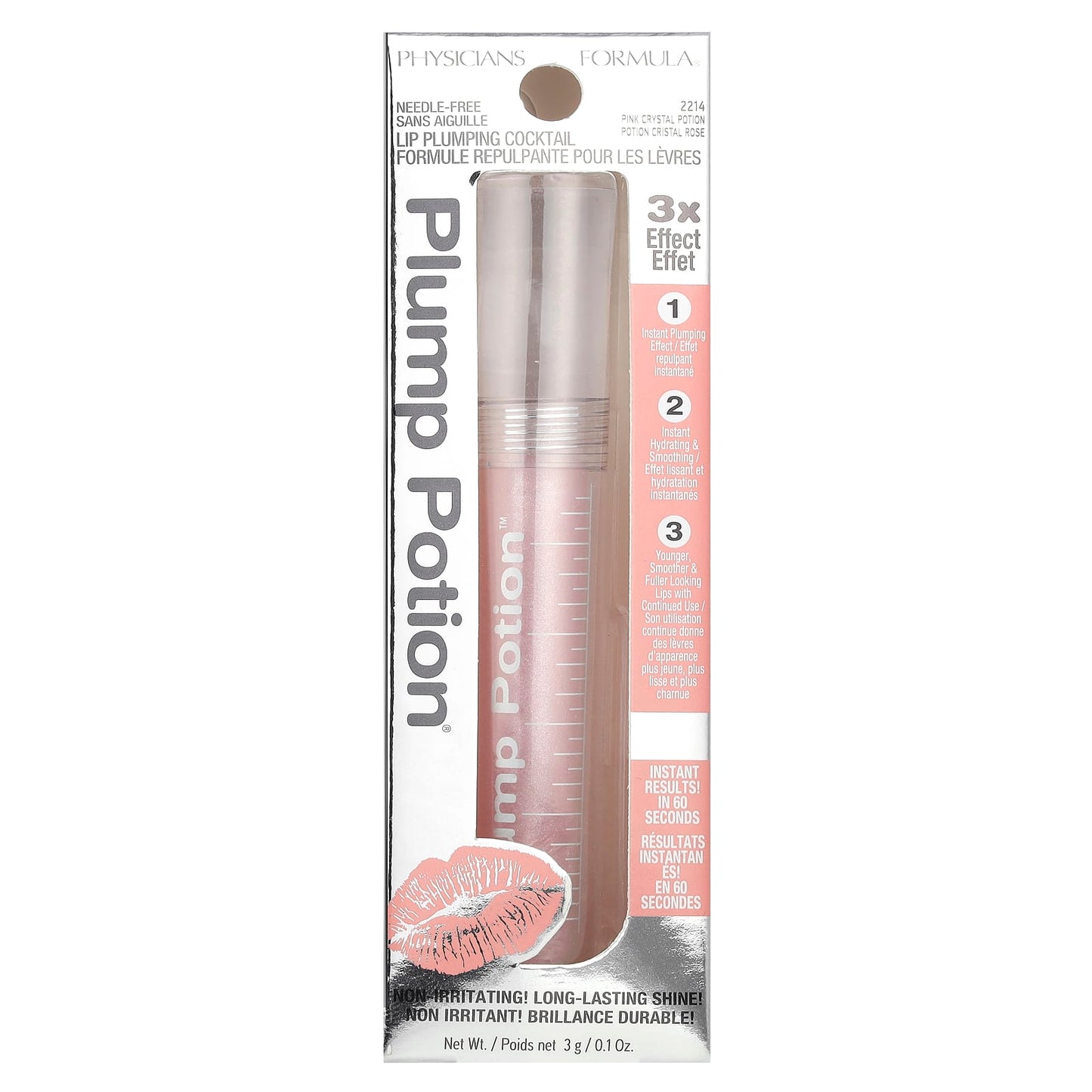 Physicians Formula, Plump Potion®, Needle-Free Lip Plumping Cocktail, 2214 Pink Crystal Potion, 0.1 oz (3 g) - Image 2