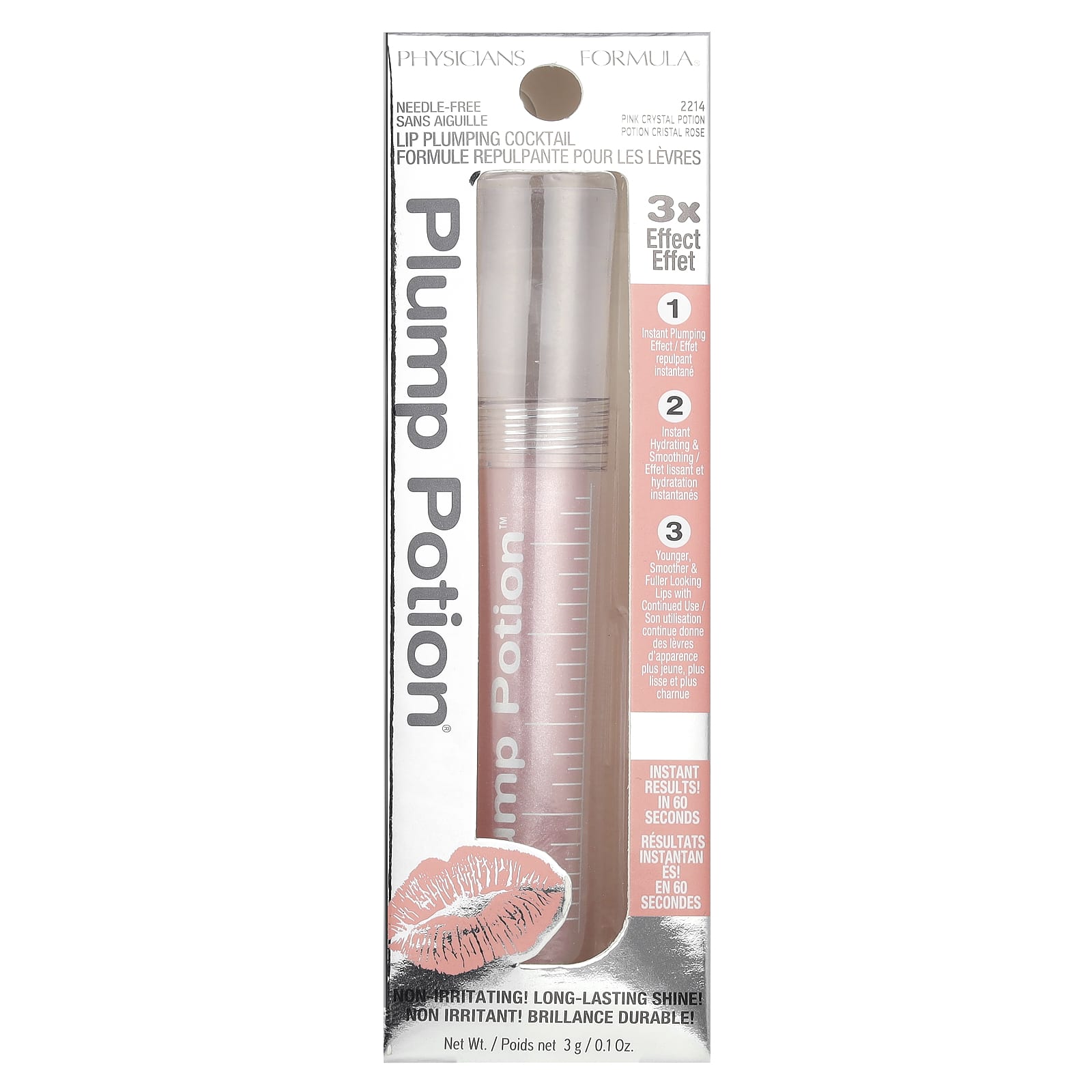 Physicians Formula, Plump Potion®, Needle-Free Lip Plumping Cocktail, 2214 Pink Crystal Potion, 0.1 oz (3 g) - Image 2