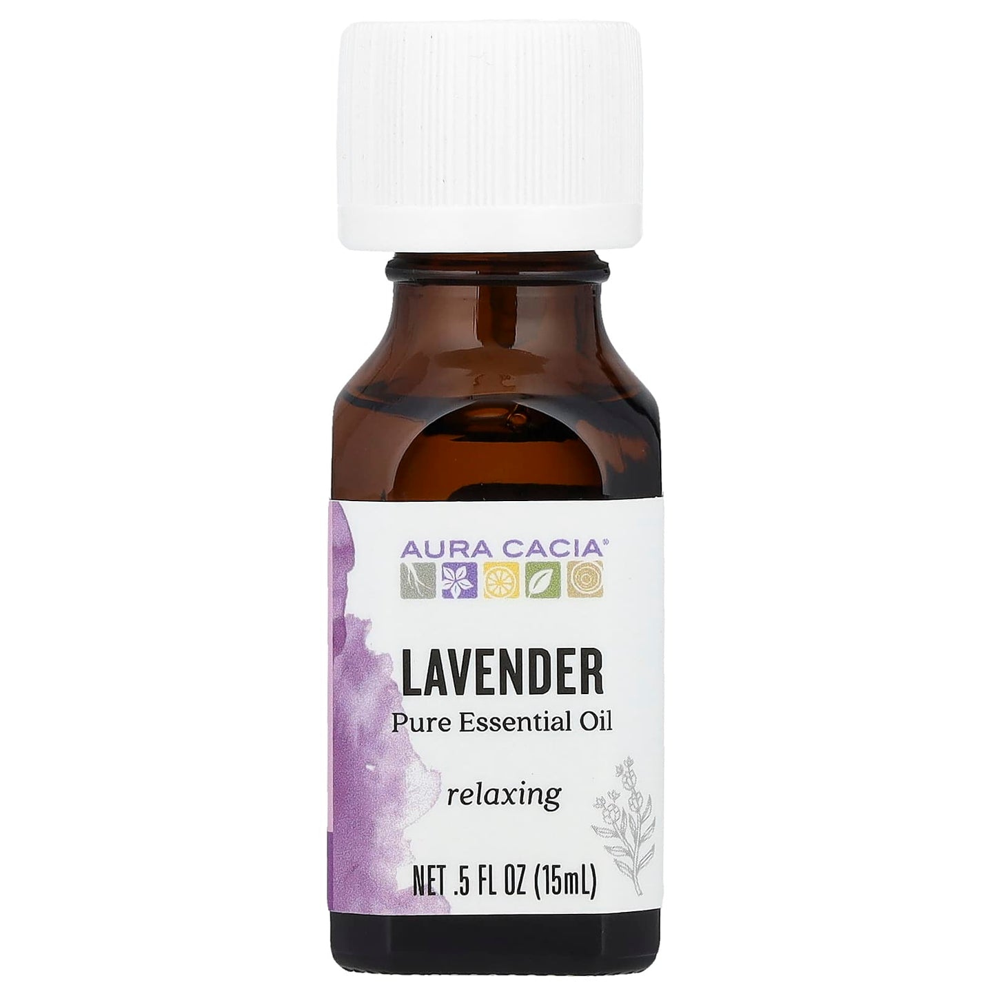 Aura Cacia Pure Lavender Essential Oil 15ml Relaxation & Sleep Aid - Image 1